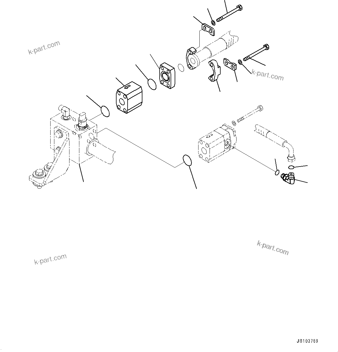 Komatsu parts book diagram for WA800-8E0 S/N 84001-UP: STEERING HYDRAULIC PIPING, MOUNTING(#83001-)