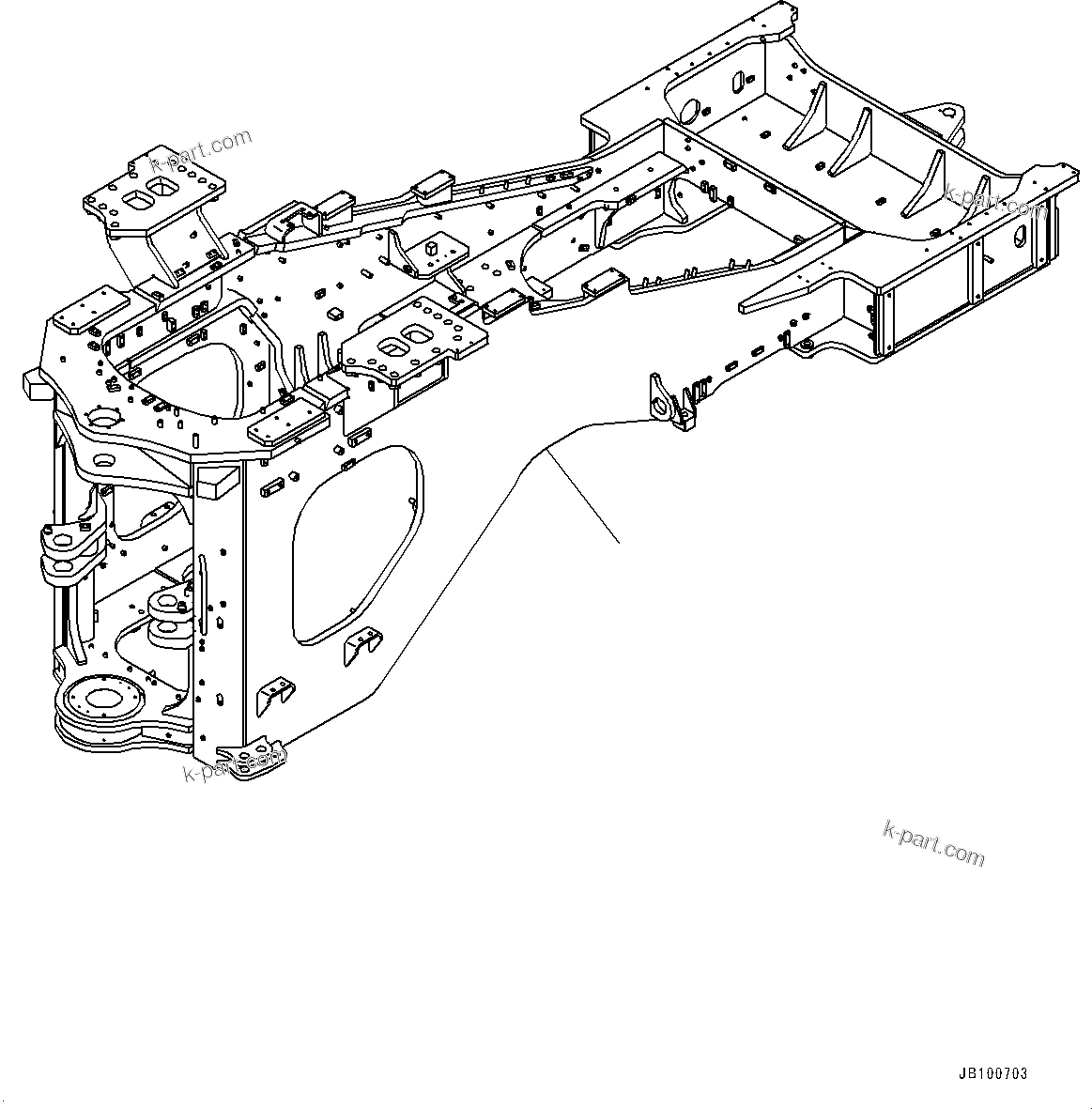 Komatsu parts book diagram for WA800-8E0 S/N 84001-UP: REAR FRAME, FRAME(#83001-)