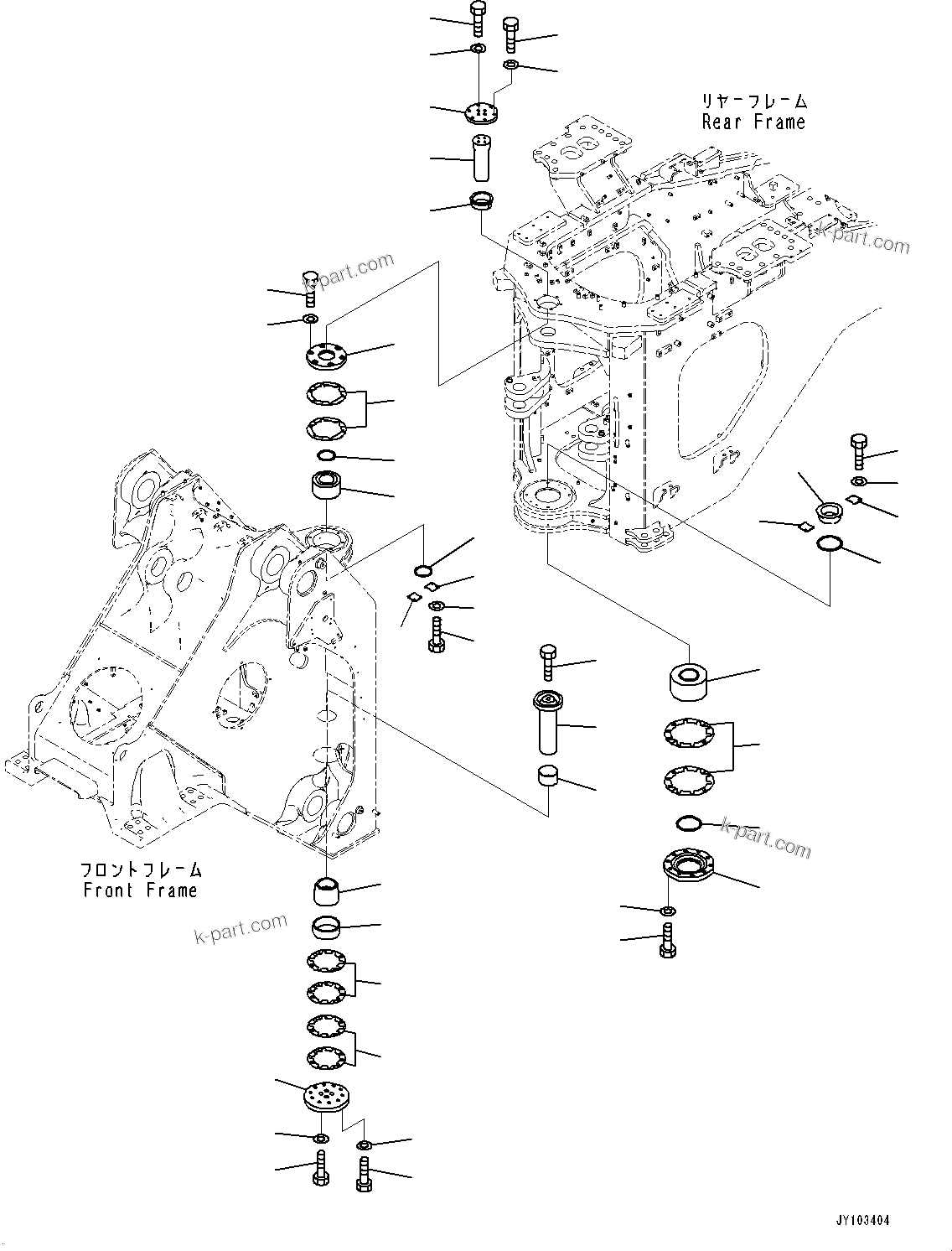 Komatsu parts book diagram for WA800-8E0 S/N 84001-UP: HINGE PIN, (#83001-)