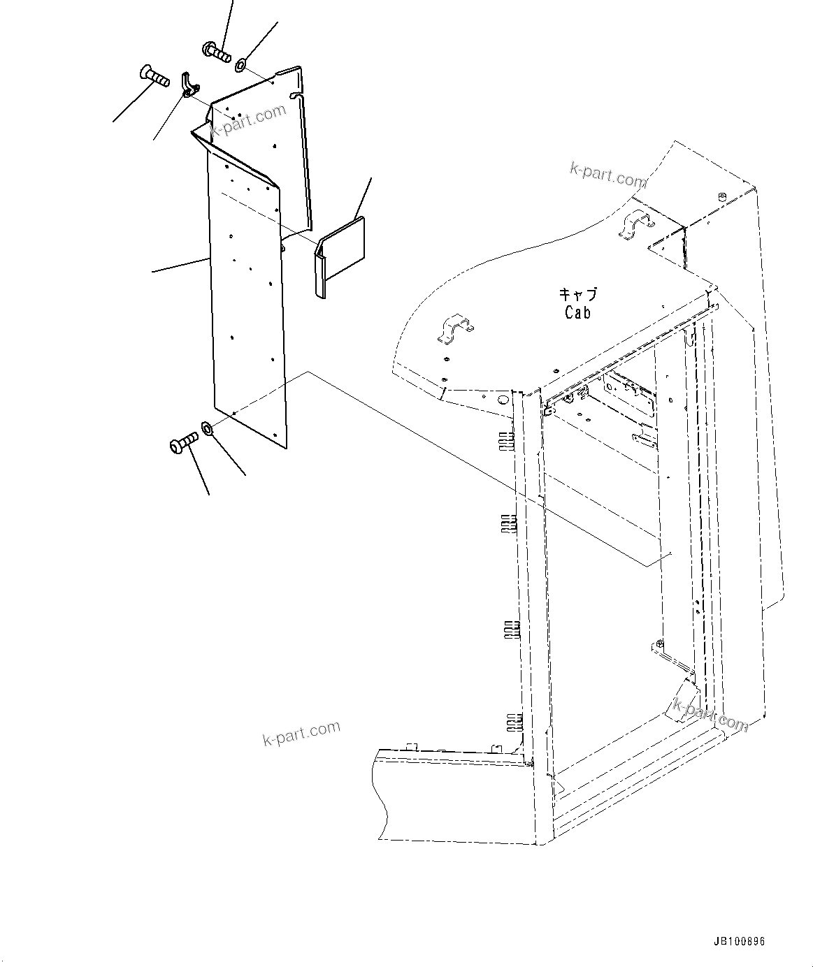 Komatsu parts book diagram for WA800-8E0 S/N 84001-UP: AUXILIARY SEAT RELATED PARTS, COVER (WITH SEAT BELT, 2-POINT TYPE, AUXILIARY SEAT)(#84001-)