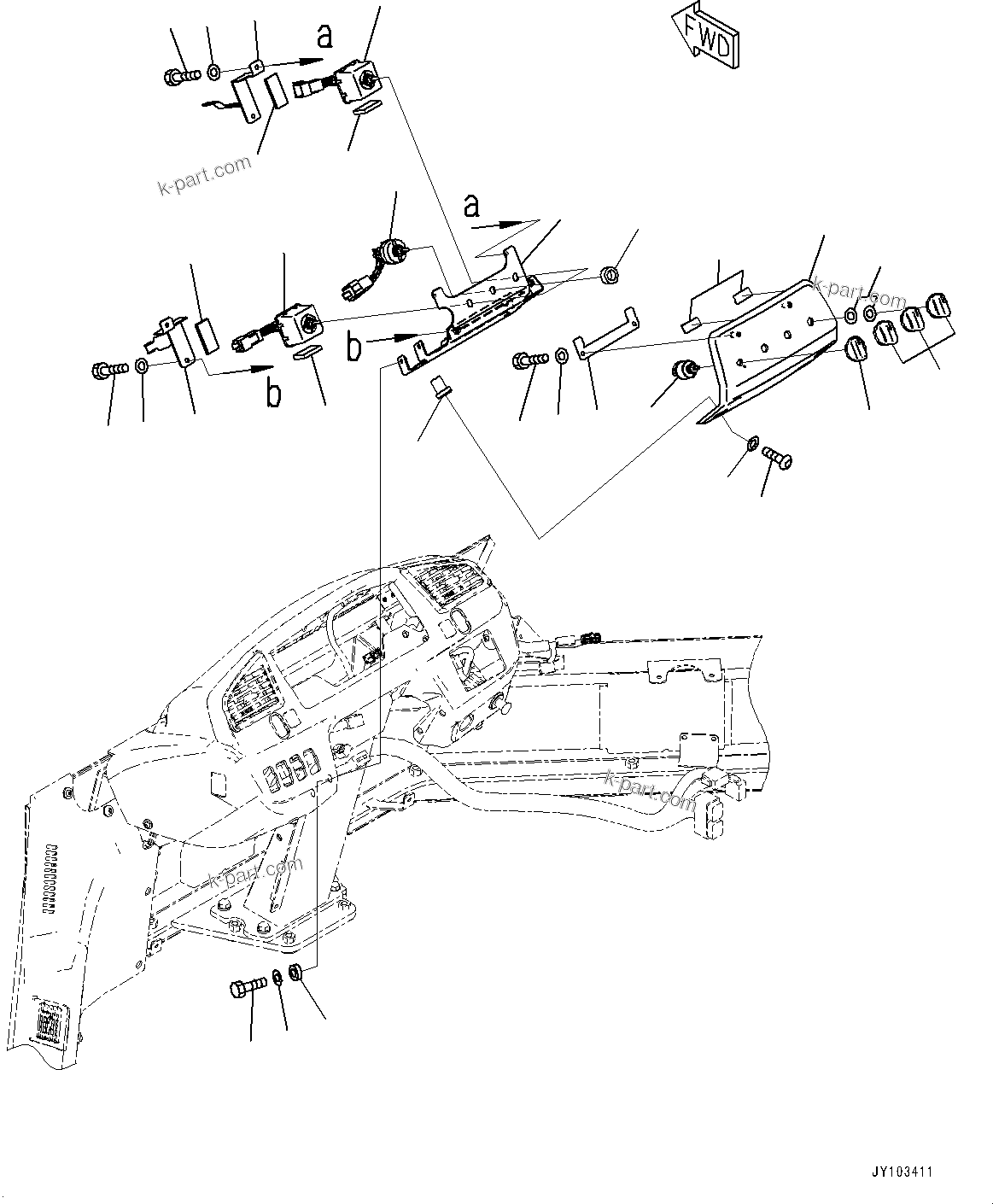 Komatsu parts book diagram for WA800-8E0 S/N 84001-UP: CAB, PANEL SWITCH(#84001-)