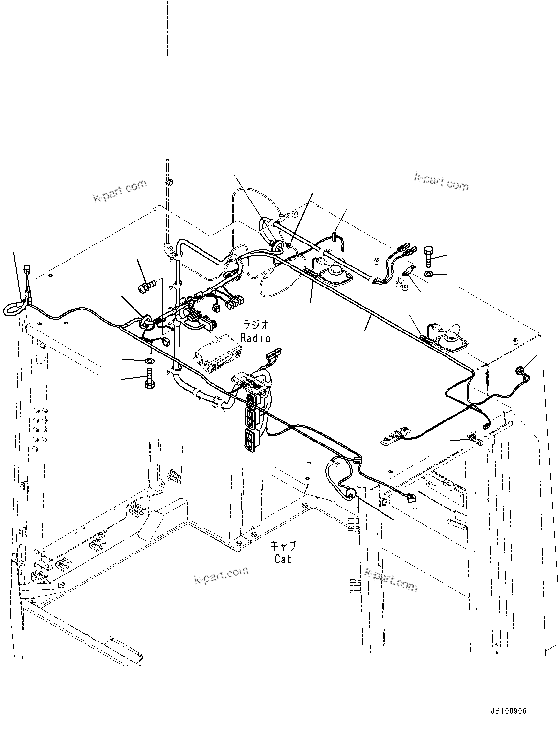 Komatsu parts book diagram for WA800-8E0 S/N 84001-UP: CAB, WIRING HARNESS(#84001-)