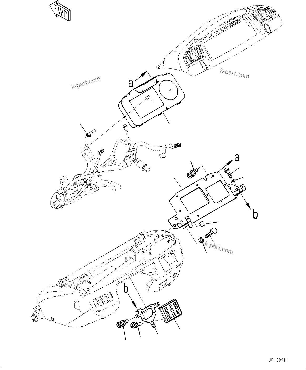 Komatsu parts book diagram for WA800-8E0 S/N 84001-UP: CAB, MONITOR PANEL(#84001-)