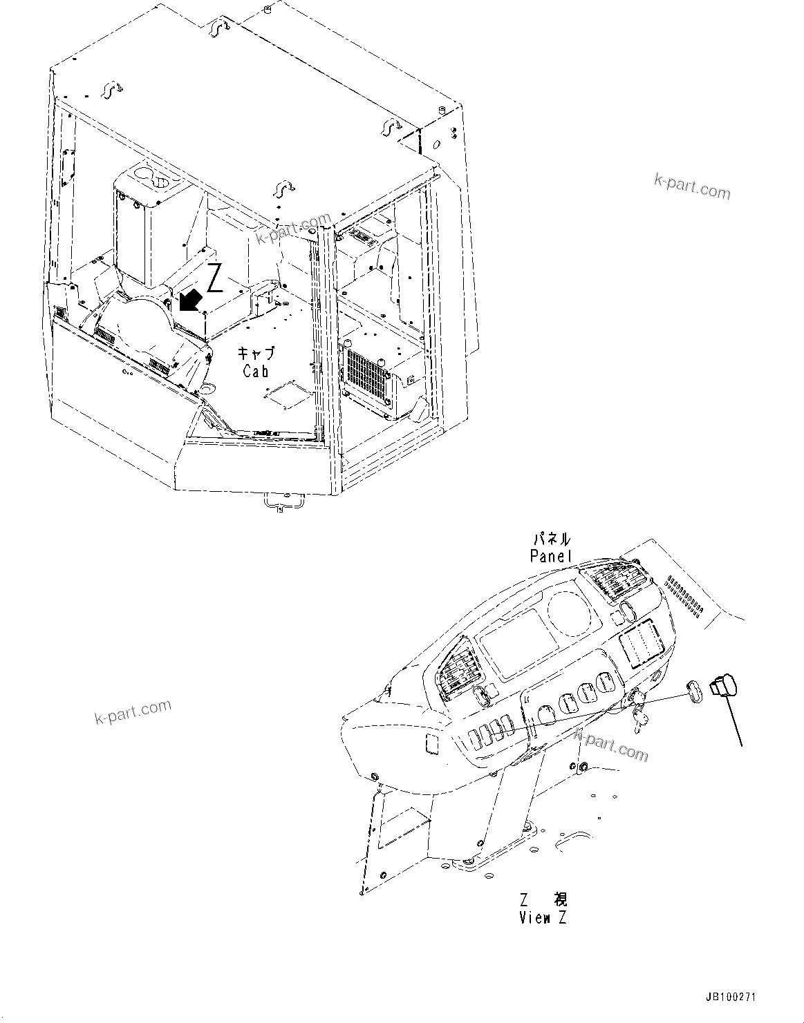 Komatsu parts book diagram for WA800-8E0 S/N 84001-UP: CAB SWITCH, COVER (1/5)(#84001-)