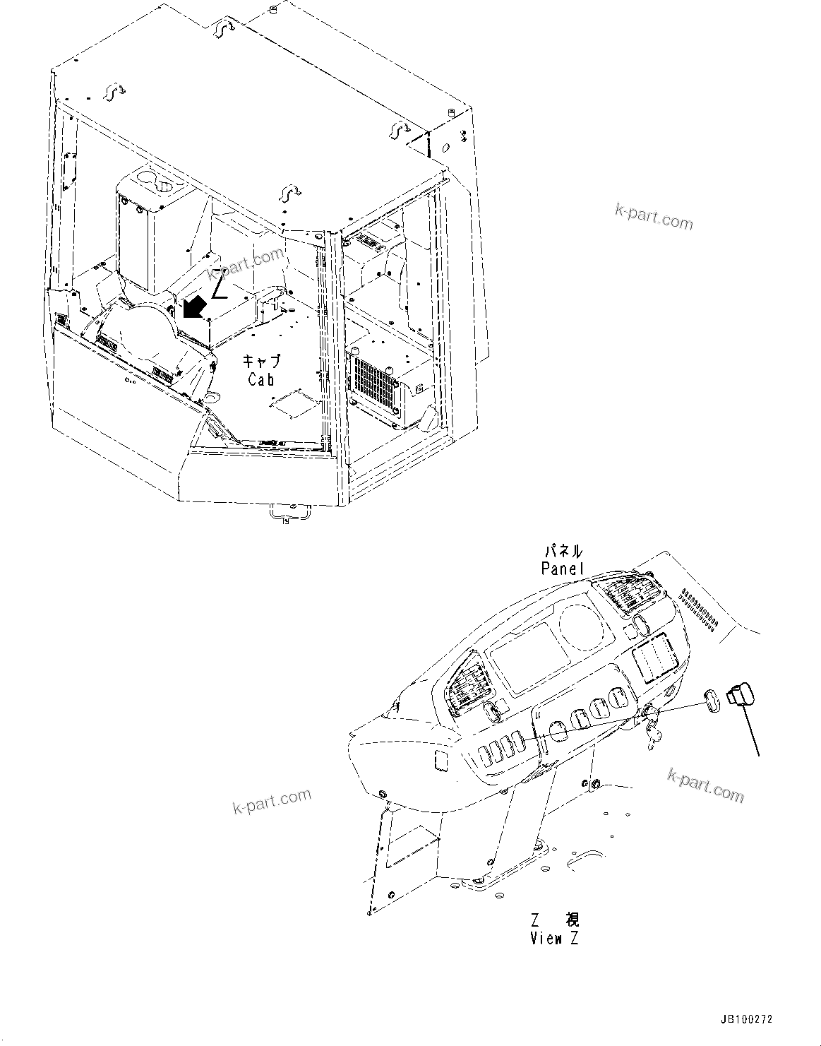 Komatsu parts book diagram for WA800-8E0 S/N 84001-UP: CAB SWITCH, COVER (2/5)(#84001-)