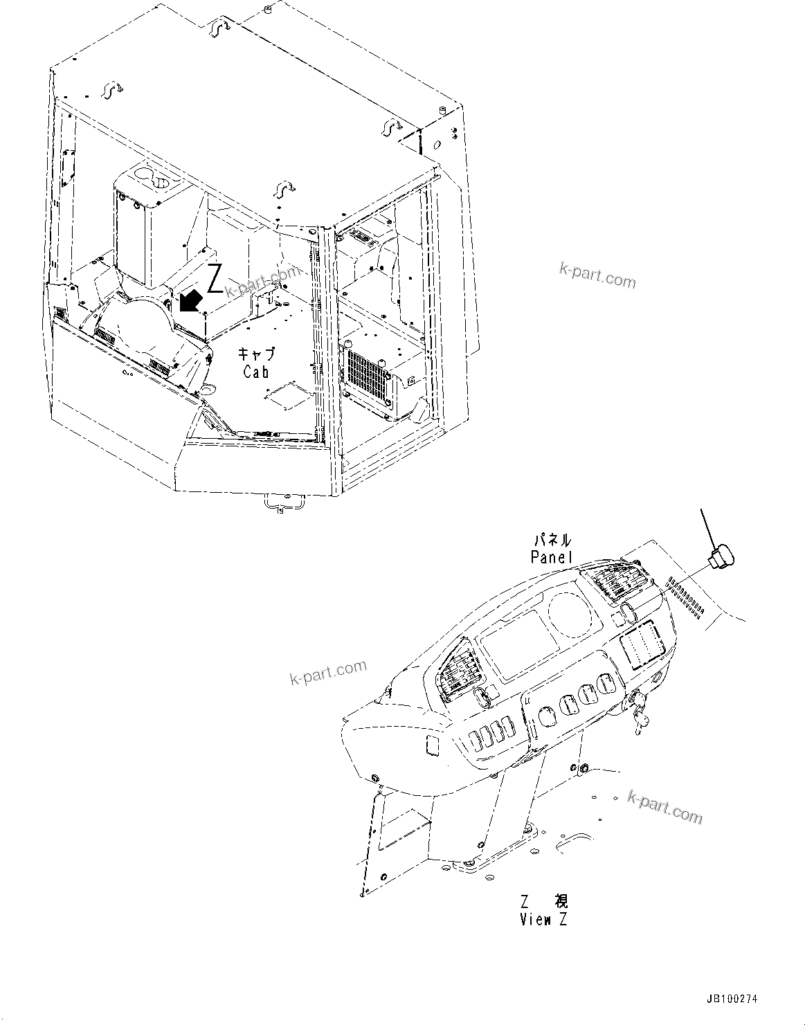 Komatsu parts book diagram for WA800-8E0 S/N 84001-UP: CAB SWITCH, COVER (3/5)(#84001-)
