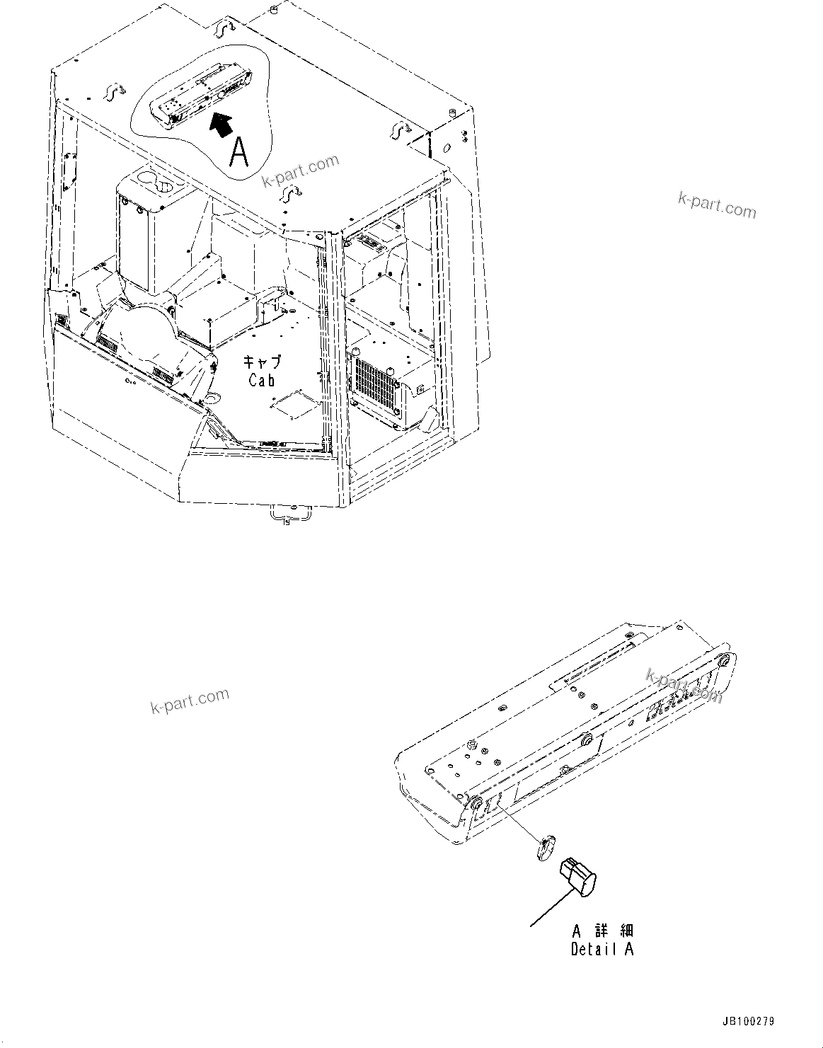 Komatsu parts book diagram for WA800-8E0 S/N 84001-UP: CAB SWITCH, COVER (4/5)(#84001-)
