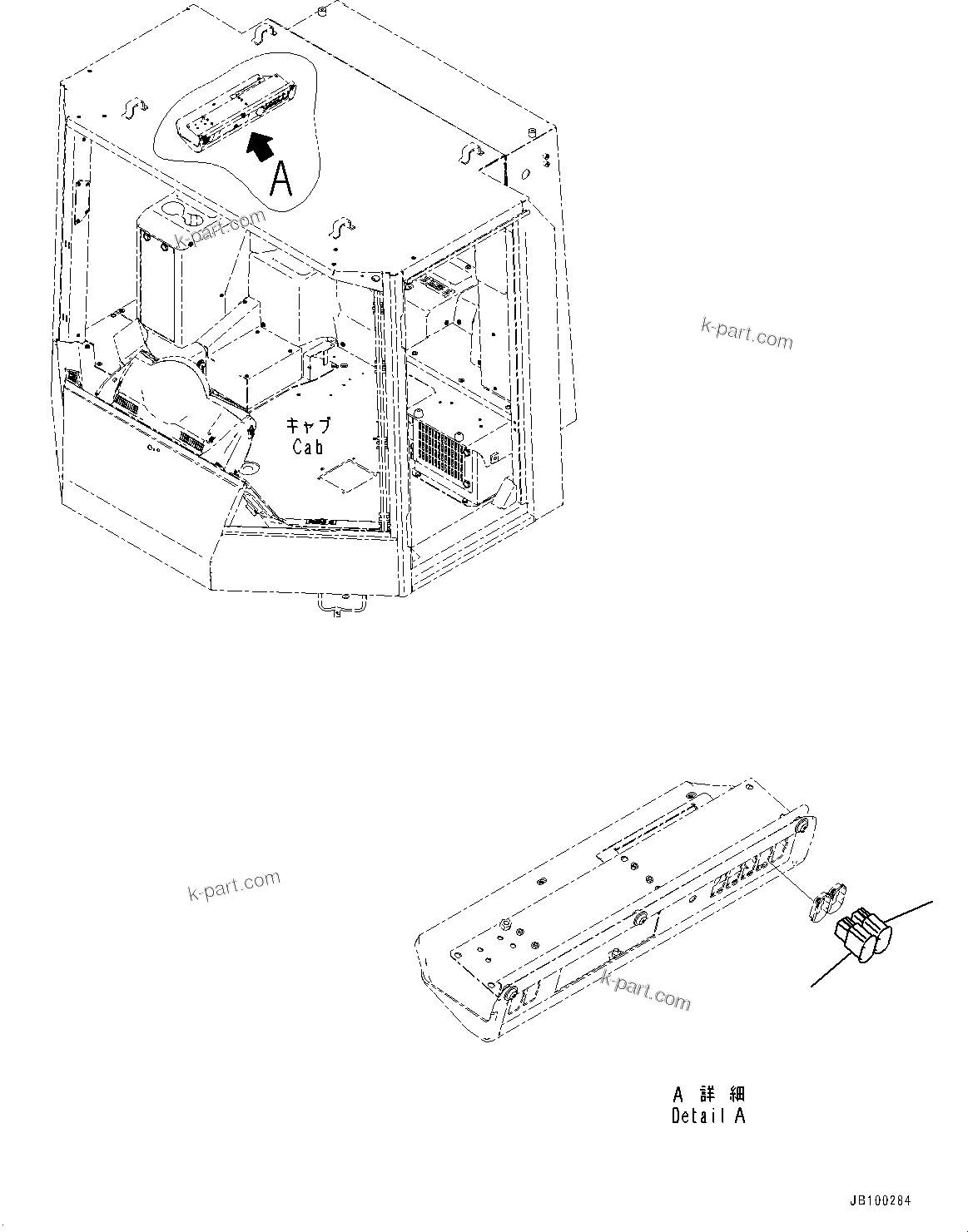 Komatsu parts book diagram for WA800-8E0 S/N 84001-UP: CAB SWITCH, COVER (5/5)(#84001-)