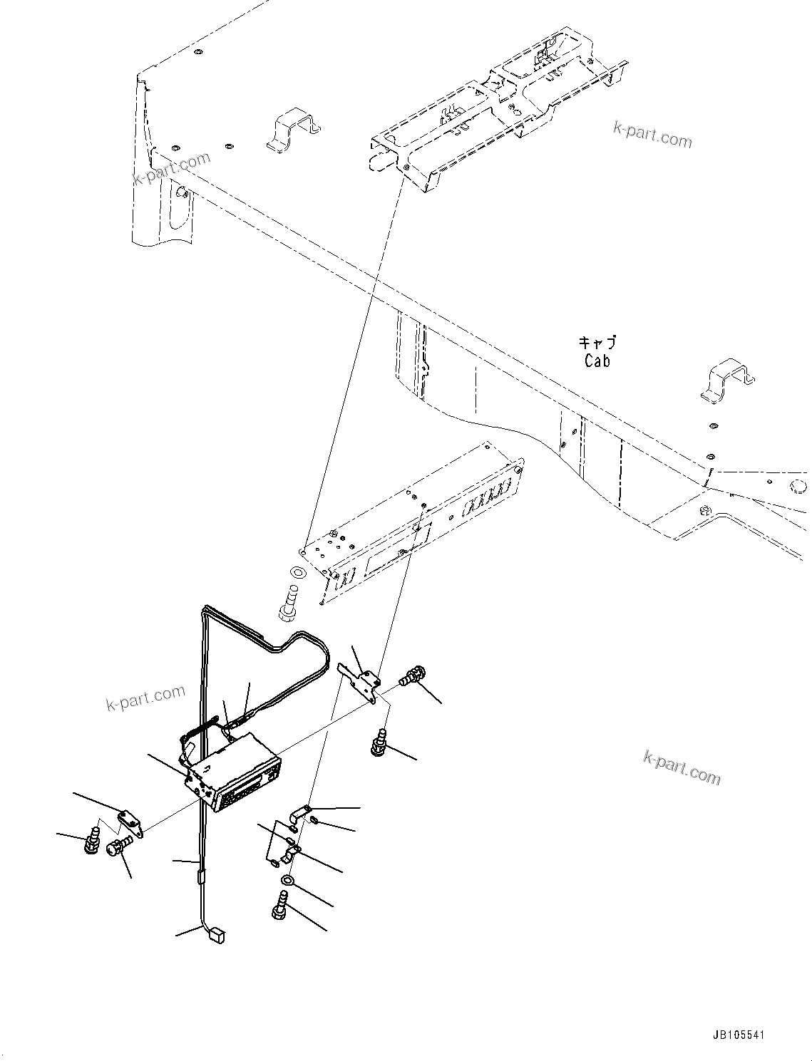 Komatsu parts book diagram for WA800-8E0 S/N 84001-UP: RADIO, RADIO(#84001-)
