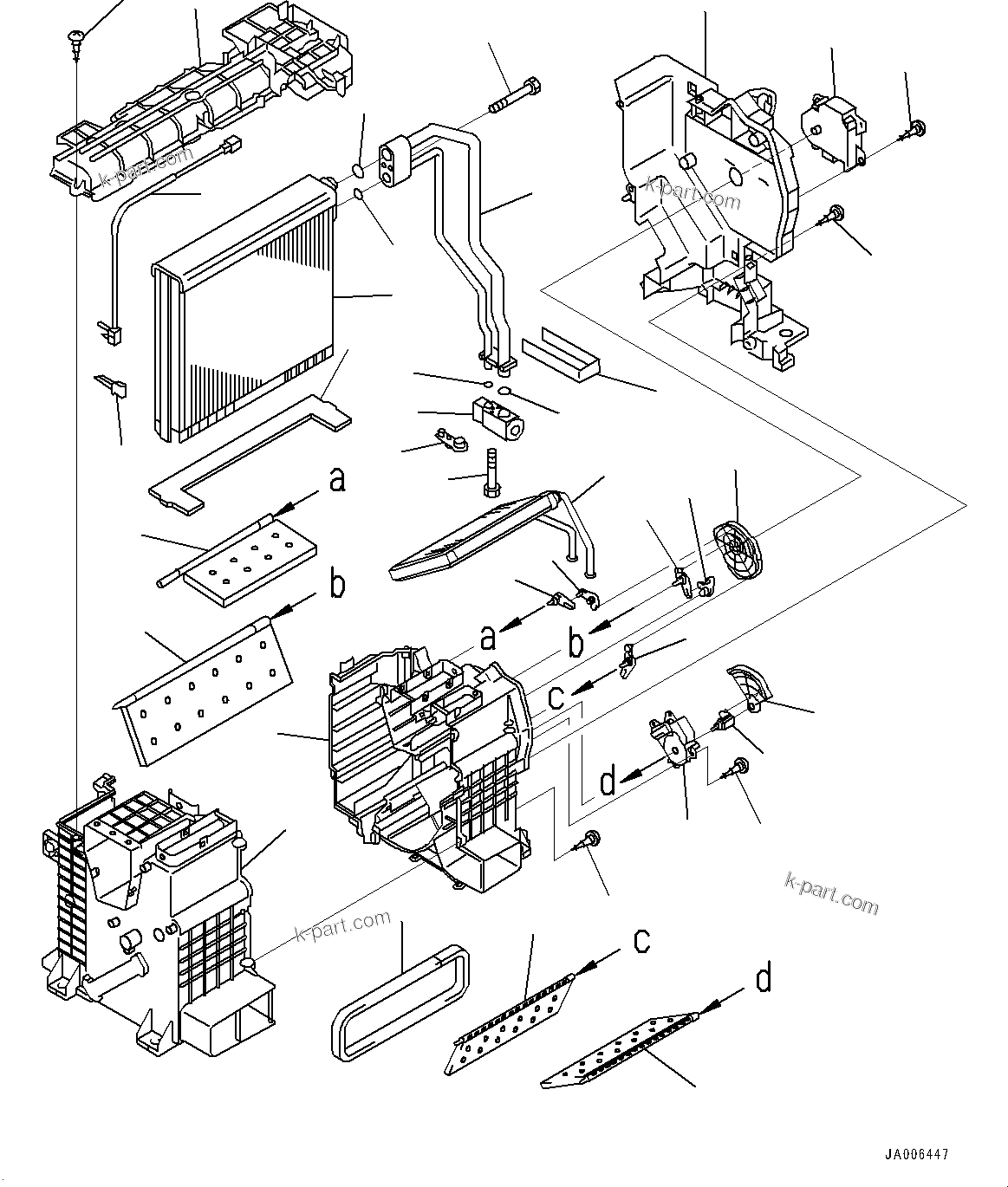 Komatsu parts book diagram for WA800-8E0 S/N 84001-UP: FLOOR, AIR CONDITIONER UNIT(#84001-)