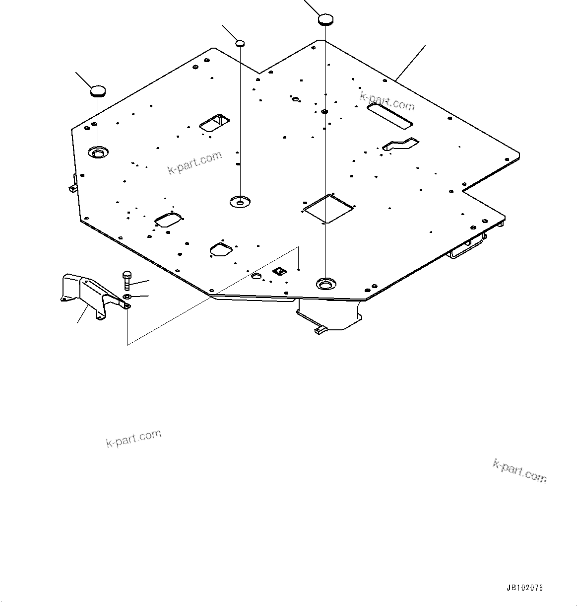 Komatsu parts book diagram for WA800-8E0 S/N 84001-UP: FLOOR, FLOOR AND CAP(#84001-)