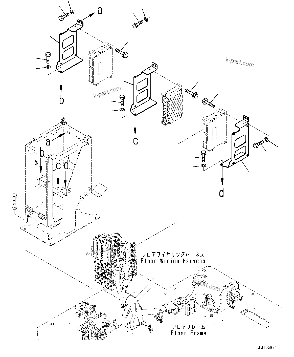 Komatsu parts book diagram for WA800-8E0 S/N 84001-UP: FLOOR, CONTROLLER(#84001-)