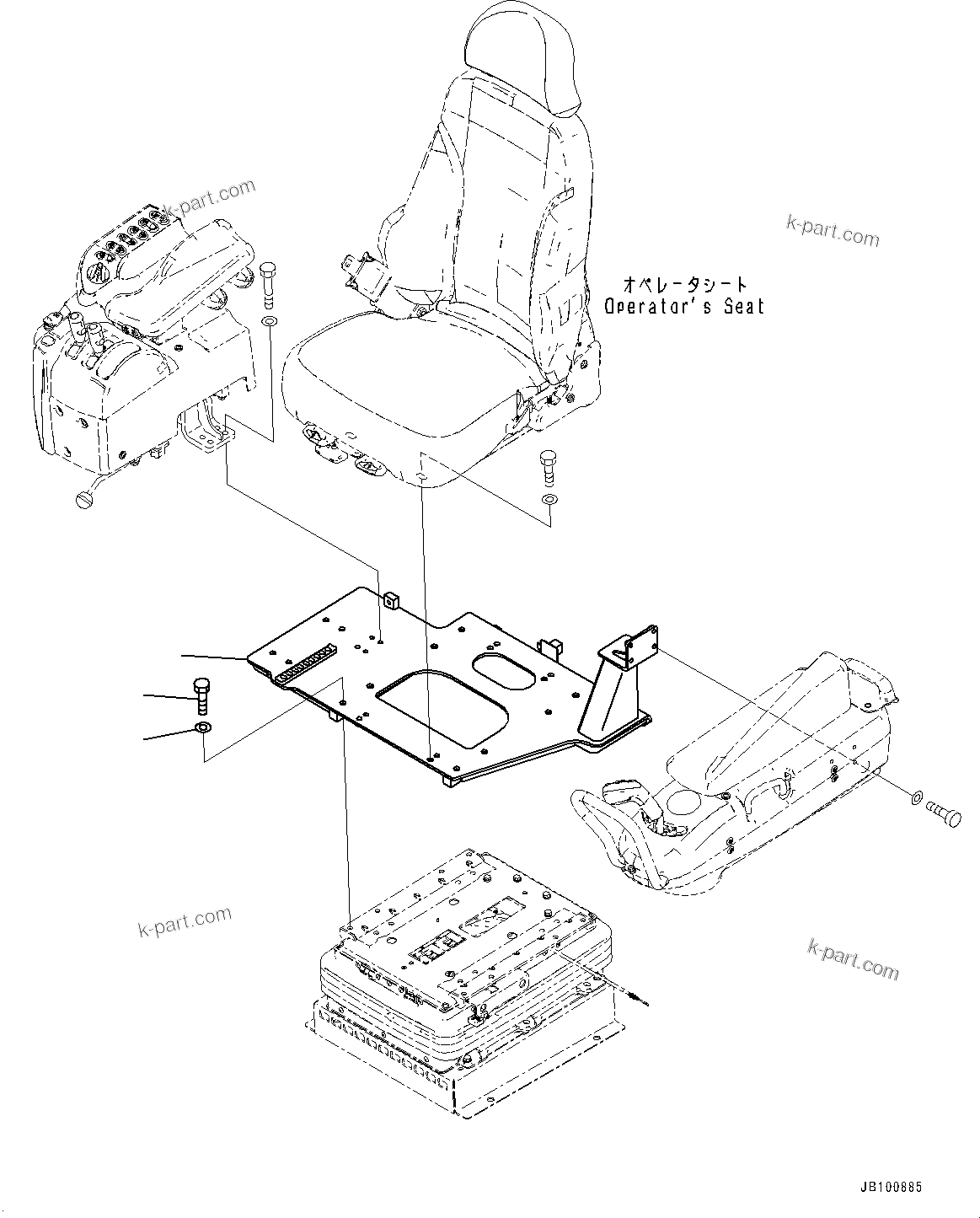 Komatsu parts book diagram for WA800-8E0 S/N 84001-UP: FLOOR, CONSOLE MOUNTING BRACKET(#84001-)