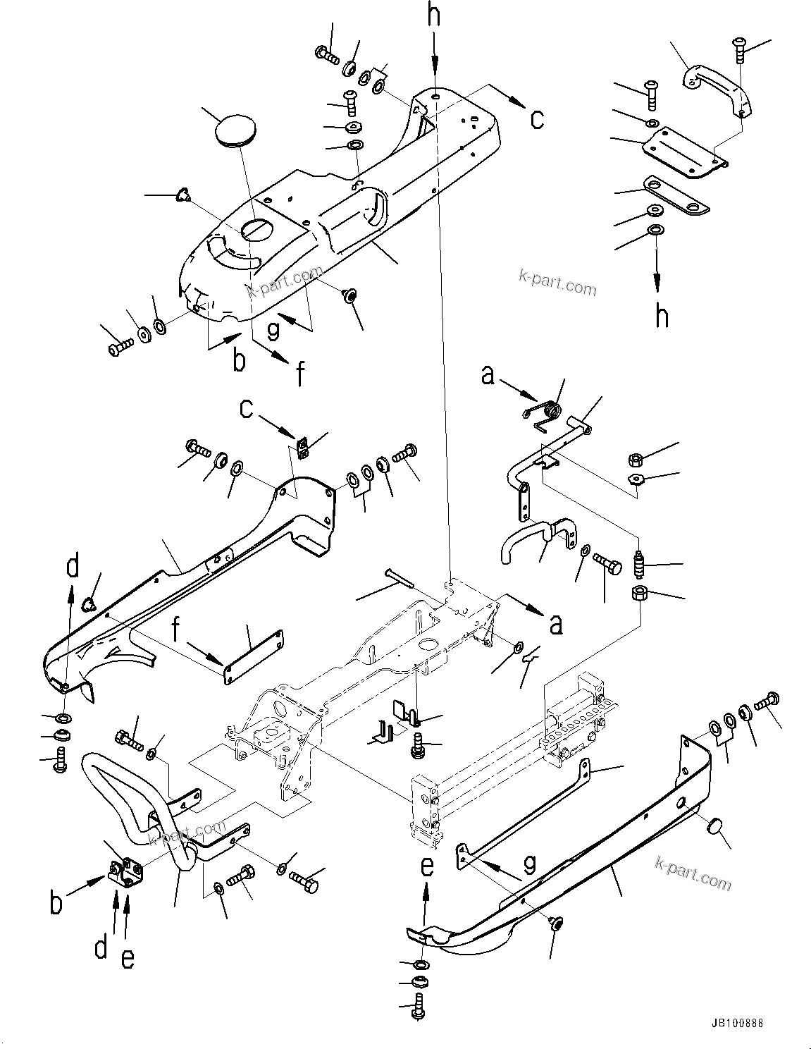 Komatsu parts book diagram for WA800-8E0 S/N 84001-UP: FLOOR, ARMREST, L.H.(#84001-)