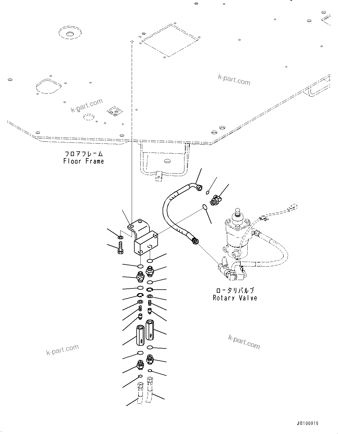 Komatsu parts book diagram for WA800-8E0 S/N 84001-UP: FLOOR, STEERING PIPING(#84001-)