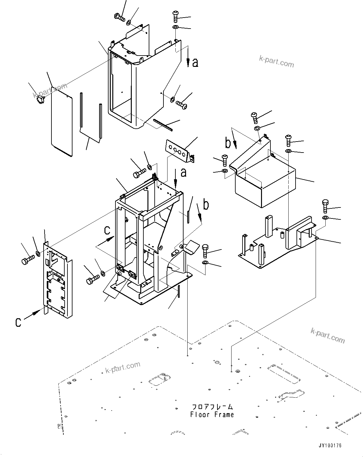 Komatsu parts book diagram for WA800-8E0 S/N 84001-UP: FLOOR, RELAY BOX(#84001-)