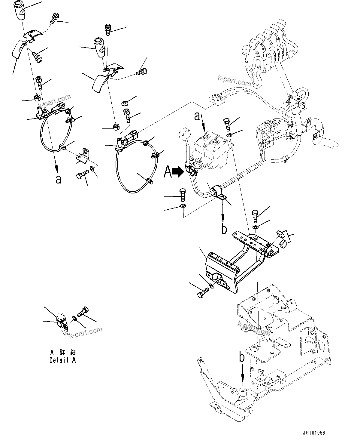 Komatsu parts book diagram for WA800-8E0 S/N 84001-UP: CONSOLE R.H., LEVER(#84001-)