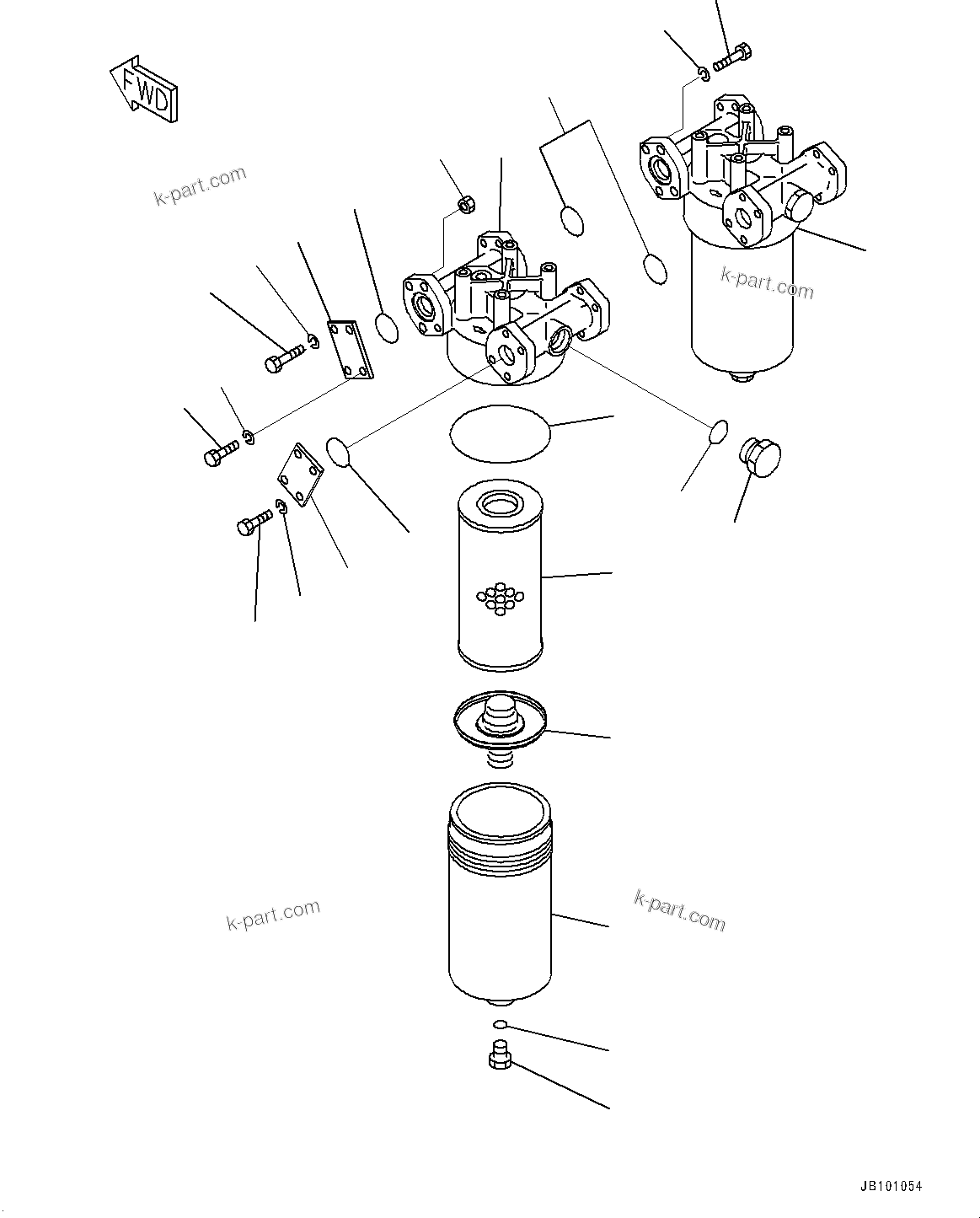 Komatsu parts book diagram for WA800-8E0 S/N 84001-UP: BRAKE CONTROL, TRANSMISSION OIL FILTER(#83001-)