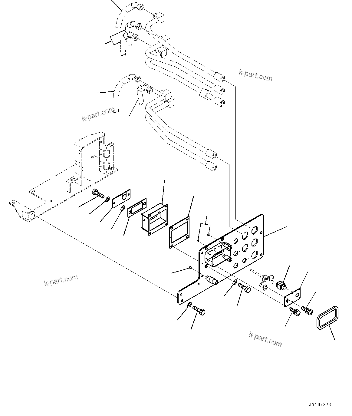 Komatsu parts book diagram for WA800-8E0 S/N 84001-UP: BRAKE CONTROL, SERVICE CENTER (1/2)(#83001-)