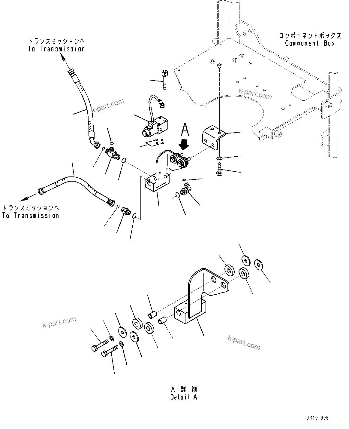 Komatsu parts book diagram for WA800-8E0 S/N 84001-UP: BRAKE CONTROL, BLOCK PIPING(#83001-)