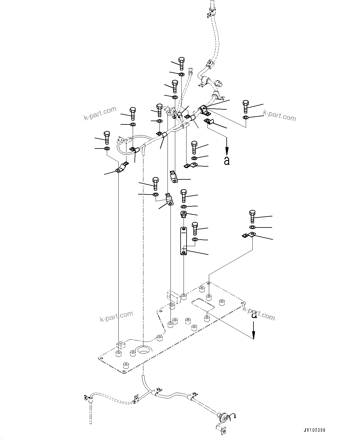 Komatsu parts book diagram for WA800-8E0 S/N 84001-UP: BRAKE CONTROL, WIRING HARNESS MOUNTING (2/3)(#83001-)
