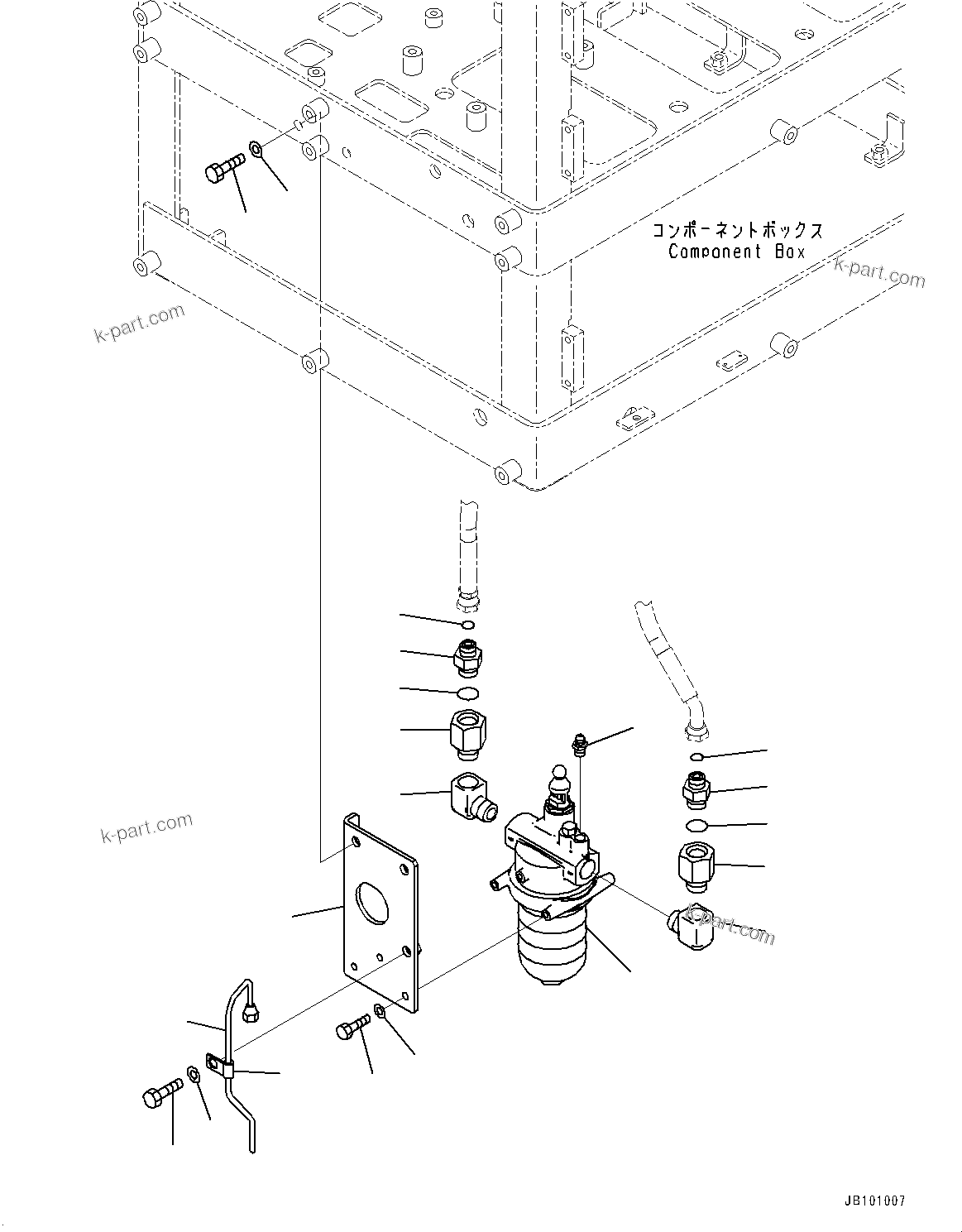 Komatsu parts book diagram for WA800-8E0 S/N 84001-UP: BRAKE CONTROL, FILTER (WITH AUTO-GREASING SYSTEM)(#83001-)
