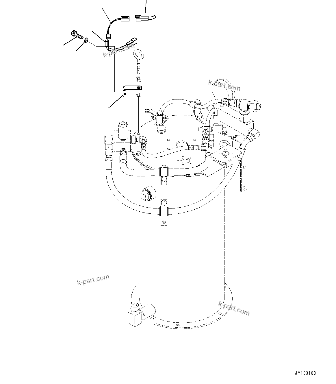 Komatsu parts book diagram for WA800-8E0 S/N 84001-UP: BRAKE CONTROL, GREASE PUMP (1/2) (WITH AUTO-GREASING SYSTEM)(#83001-)