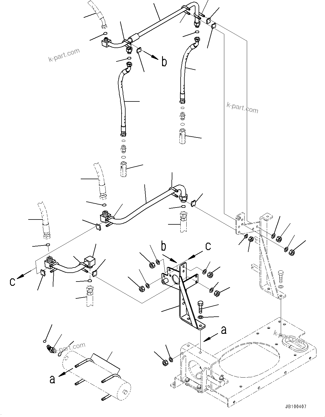 Komatsu parts book diagram for WA800-8E0 S/N 84001-UP: BRAKE CONTROL, PIPING(#83001-)