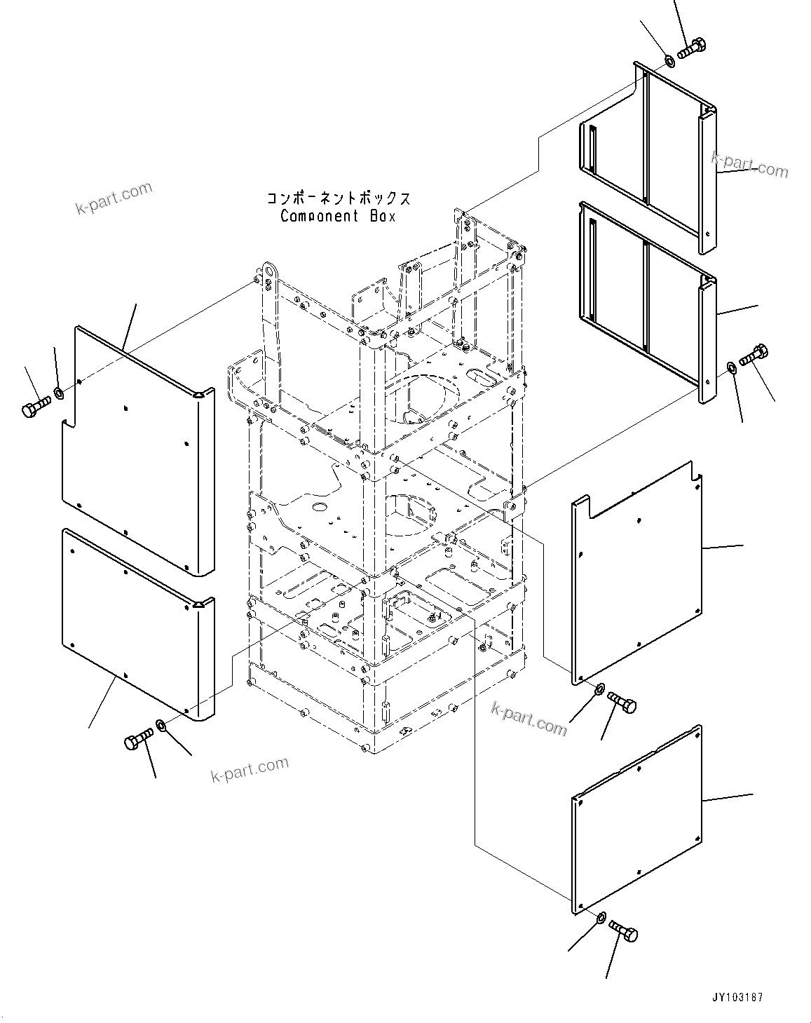 Komatsu parts book diagram for WA800-8E0 S/N 84001-UP: BRAKE CONTROL, COVER (1/2)(#83001-)