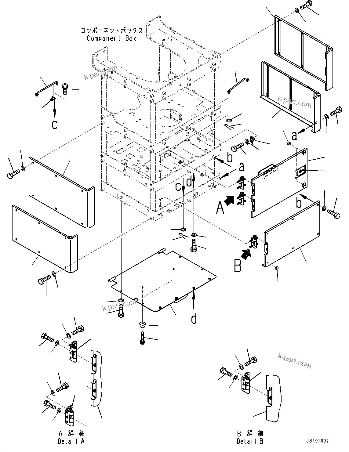 Komatsu parts book diagram for WA800-8E0 S/N 84001-UP: BRAKE CONTROL, COVER (2/2)(#83001-)