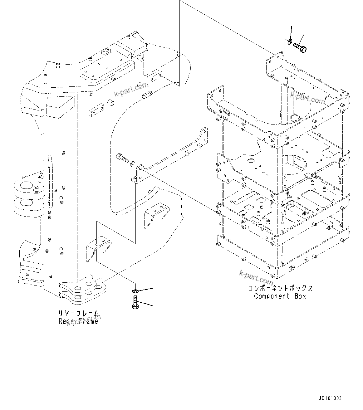 Komatsu parts book diagram for WA800-8E0 S/N 84001-UP: BRAKE CONTROL, BOLT (1/2)(#83001-)