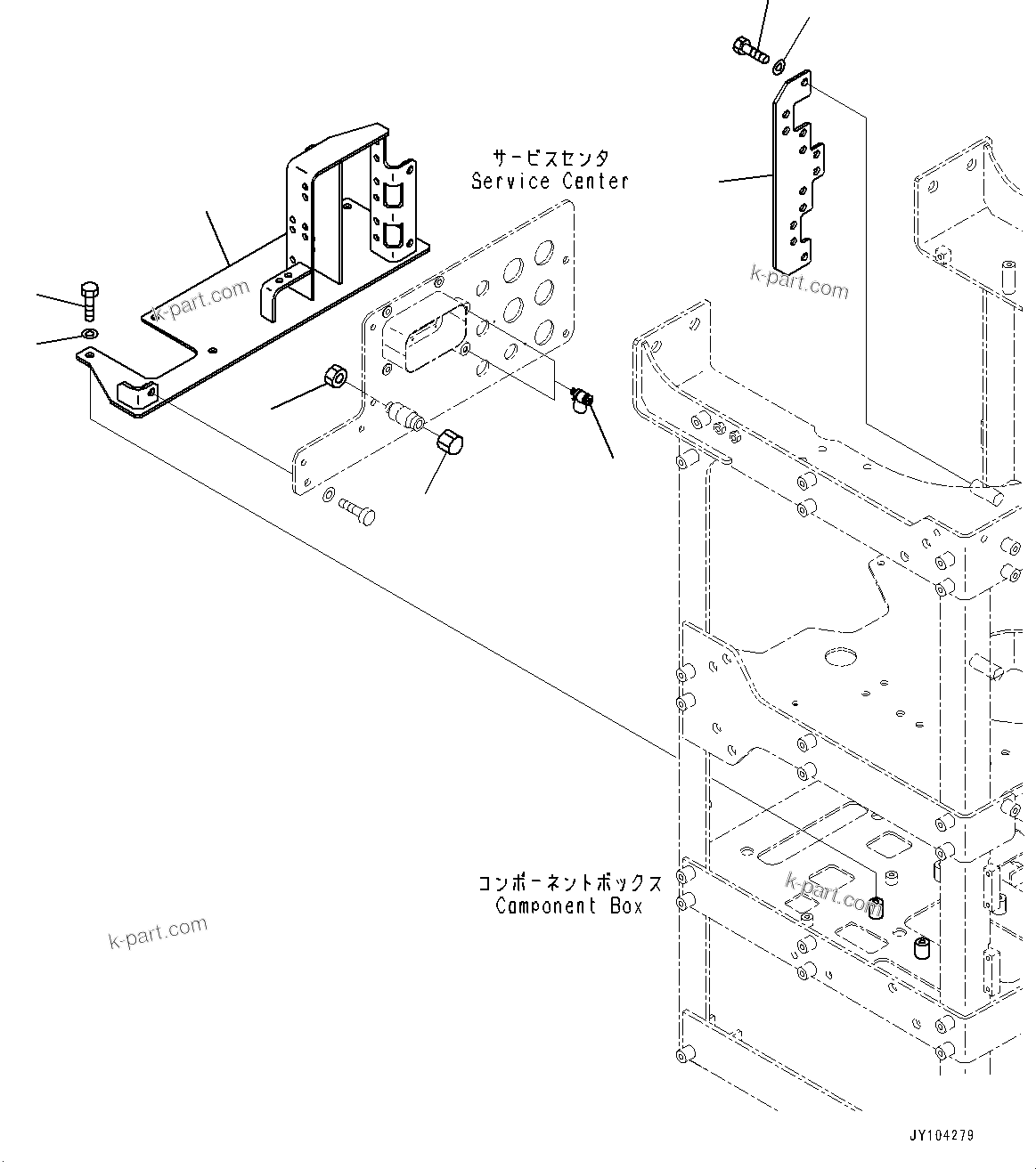 Komatsu parts book diagram for WA800-8E0 S/N 84001-UP: BRAKE CONTROL, SERVICE CENTER (2/2)(#83001-)