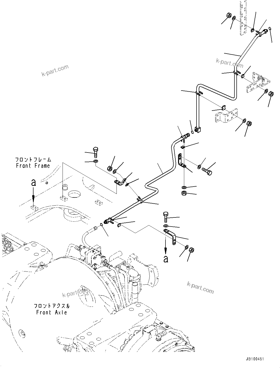 Komatsu parts book diagram for WA800-8E0 S/N 84001-UP: BRAKE PIPING, MOUNTING (1/2)(#83001-)