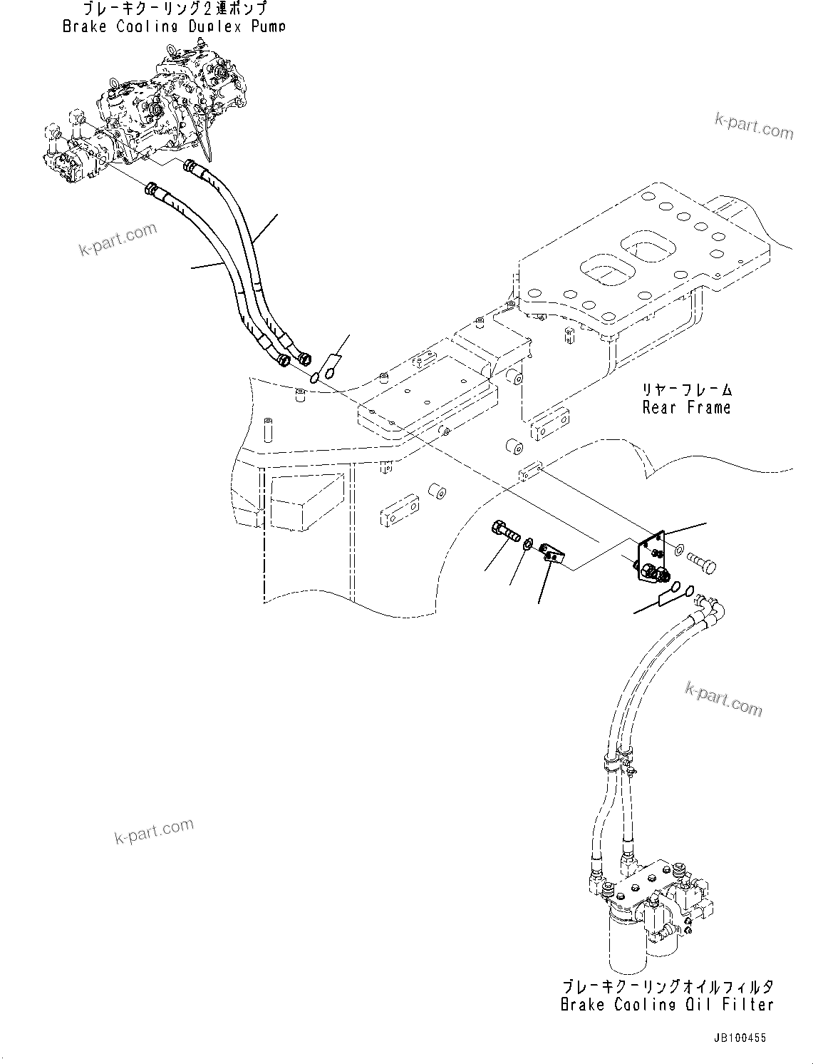 Komatsu parts book diagram for WA800-8E0 S/N 84001-UP: BRAKE PIPING, BRAKE COOLING PIPING (1/7)(#83001-)
