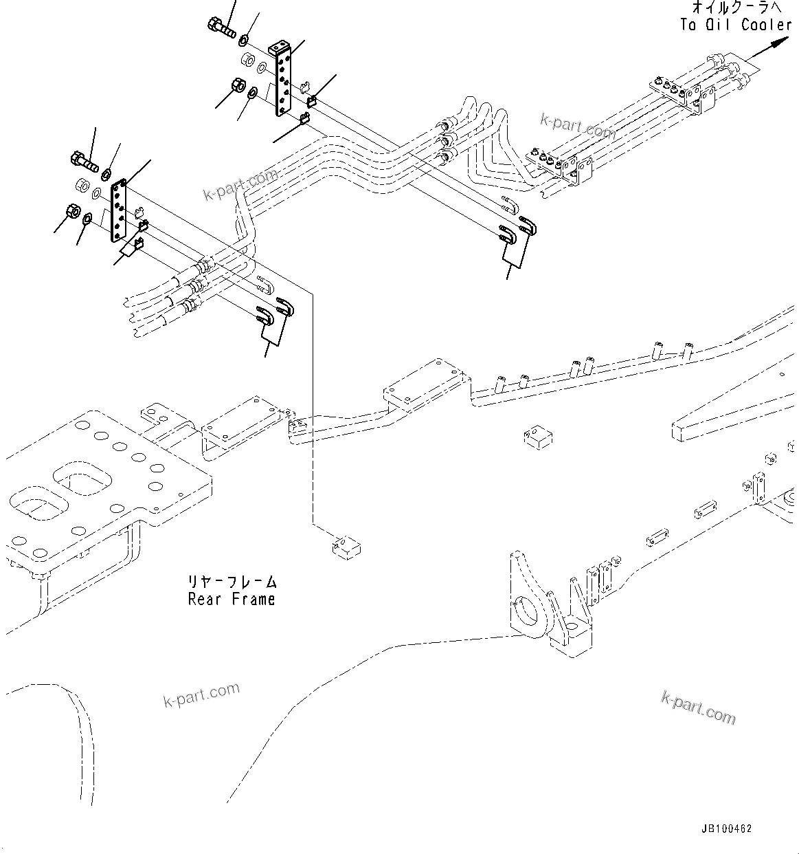 Komatsu parts book diagram for WA800-8E0 S/N 84001-UP: BRAKE PIPING, MOUNTING (2/2)(#83001-)