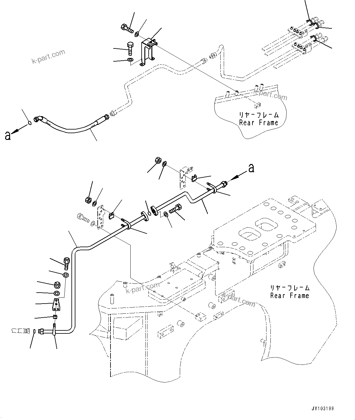 Komatsu parts book diagram for WA800-8E0 S/N 84001-UP: BRAKE PIPING, BRAKE COOLING PIPING (7/7)(#83001-)