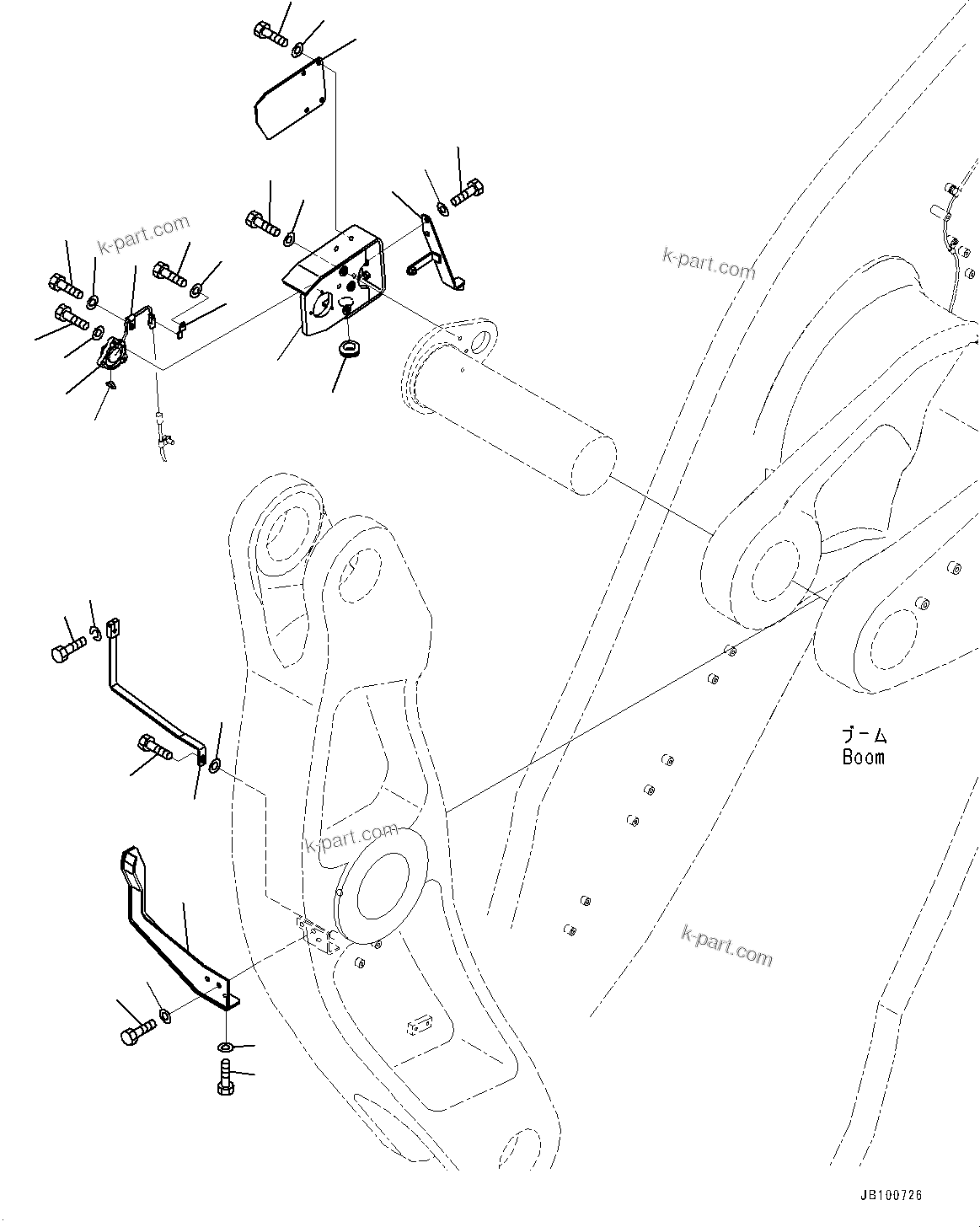 Komatsu parts book diagram for WA800-8E0 S/N 84001-UP: BUCKET POSITIONER, ANGLE SENSOR (1/2)(#83001-)
