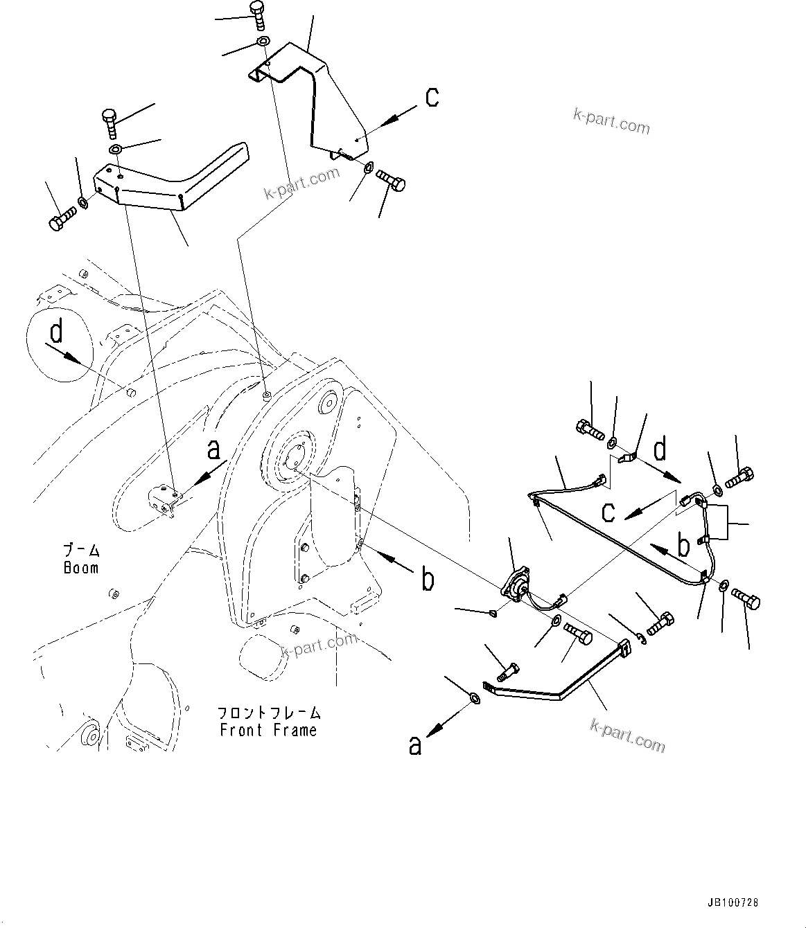 Komatsu parts book diagram for WA800-8E0 S/N 84001-UP: BUCKET POSITIONER, ANGLE SENSOR (2/2)(#83001-83013)