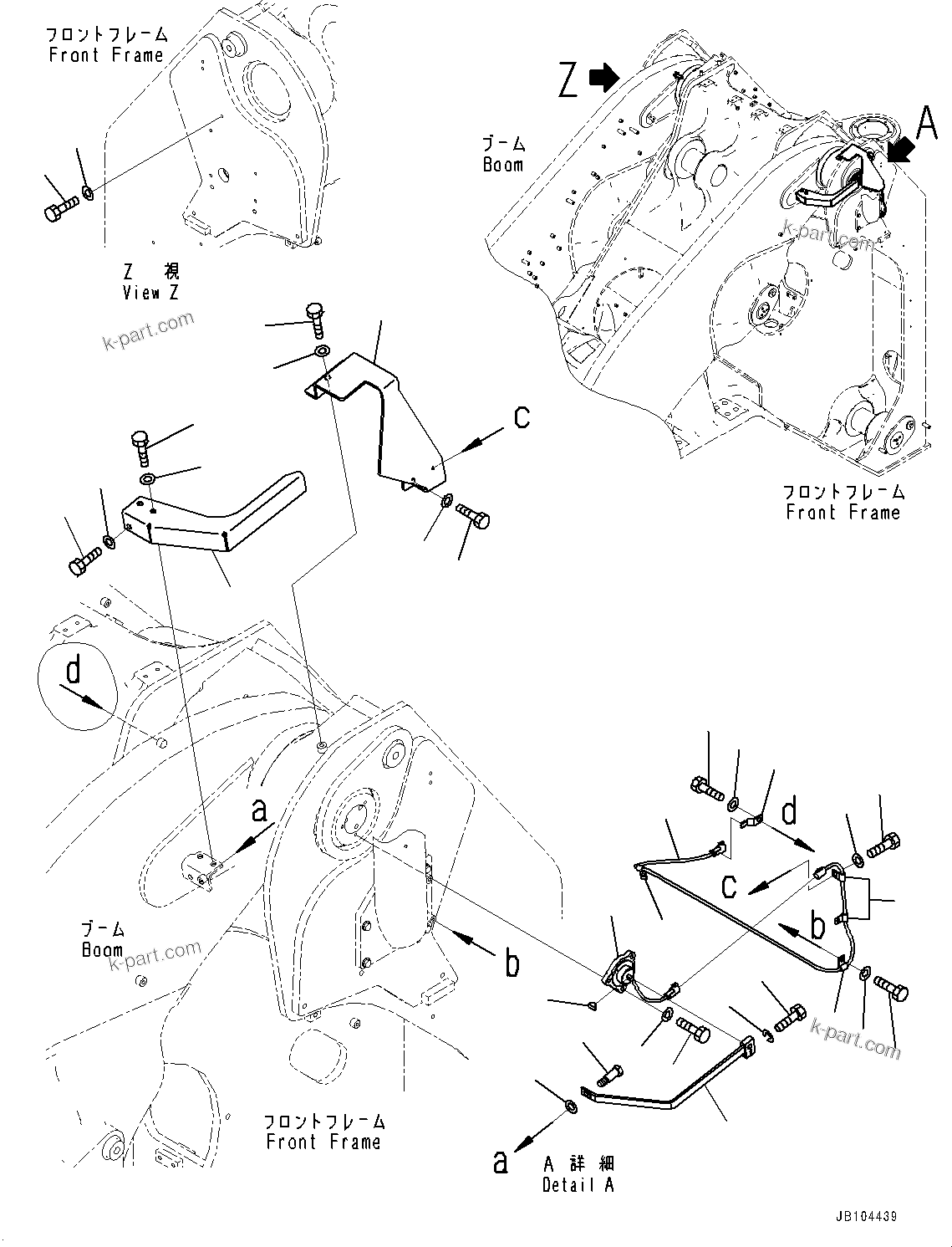 Komatsu parts book diagram for WA800-8E0 S/N 84001-UP: BUCKET POSITIONER, ANGLE SENSOR (2/2)(#83001-)