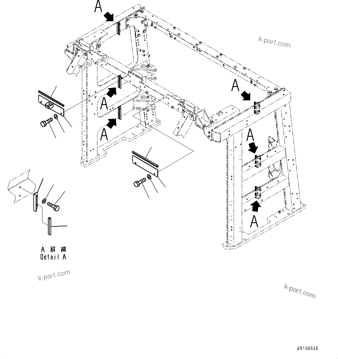Komatsu parts book diagram for WA800-8E0 S/N 84001-UP: RADIATOR GUARD AND HOOD, SUPPORT MOUNTING (3/3)(#83001-)