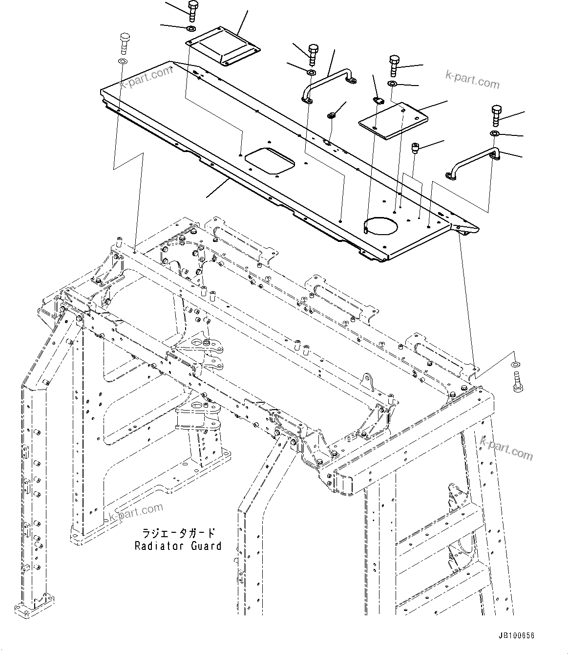 Komatsu parts book diagram for WA800-8E0 S/N 84001-UP: RADIATOR GUARD AND HOOD, COVER (3/5)(#83001-)