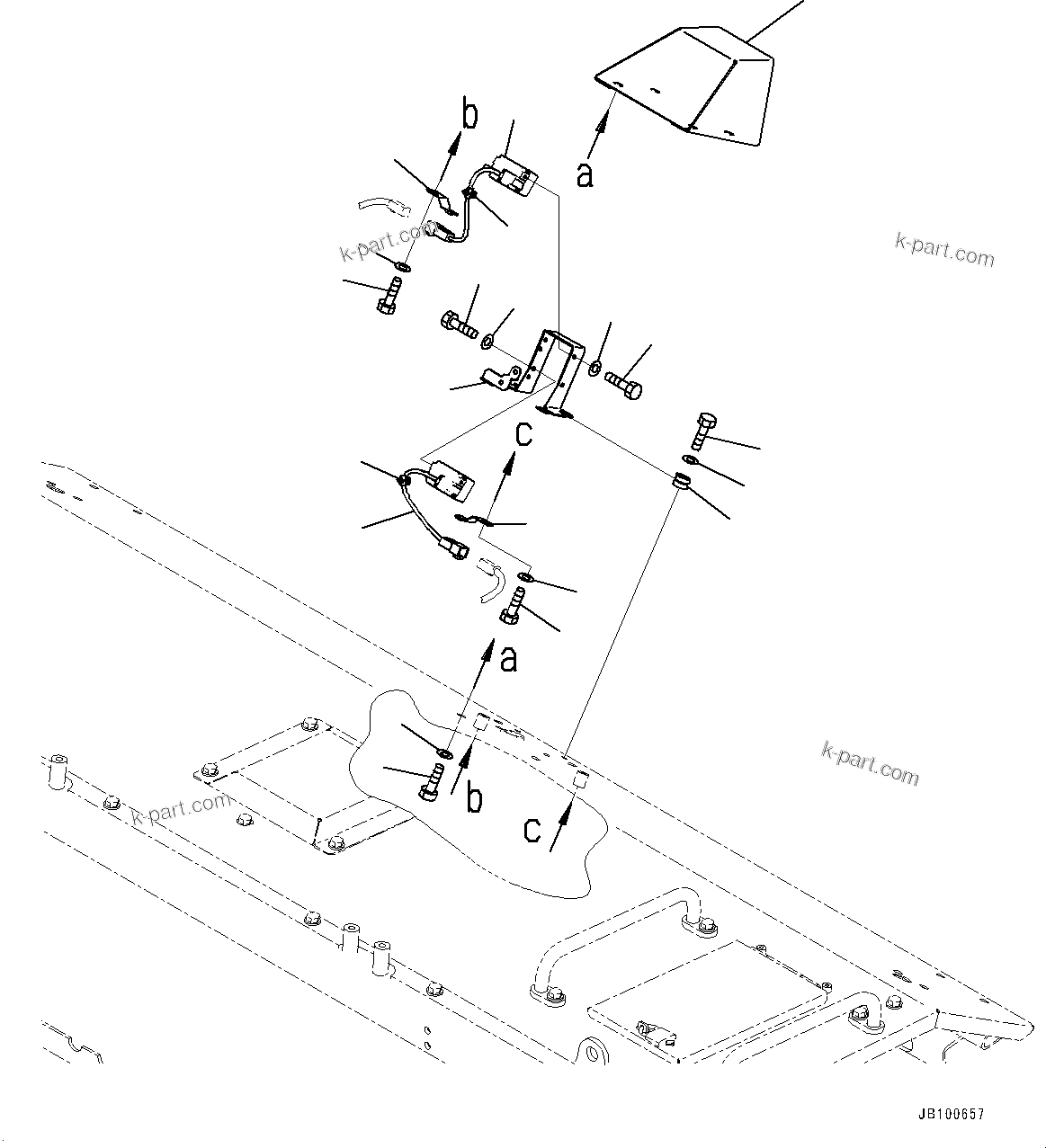 Komatsu parts book diagram for WA800-8E0 S/N 84001-UP: RADIATOR GUARD AND HOOD, COVER (4/5) (WITH KOMVISION, WITHOUT RADAR)(#83001-)