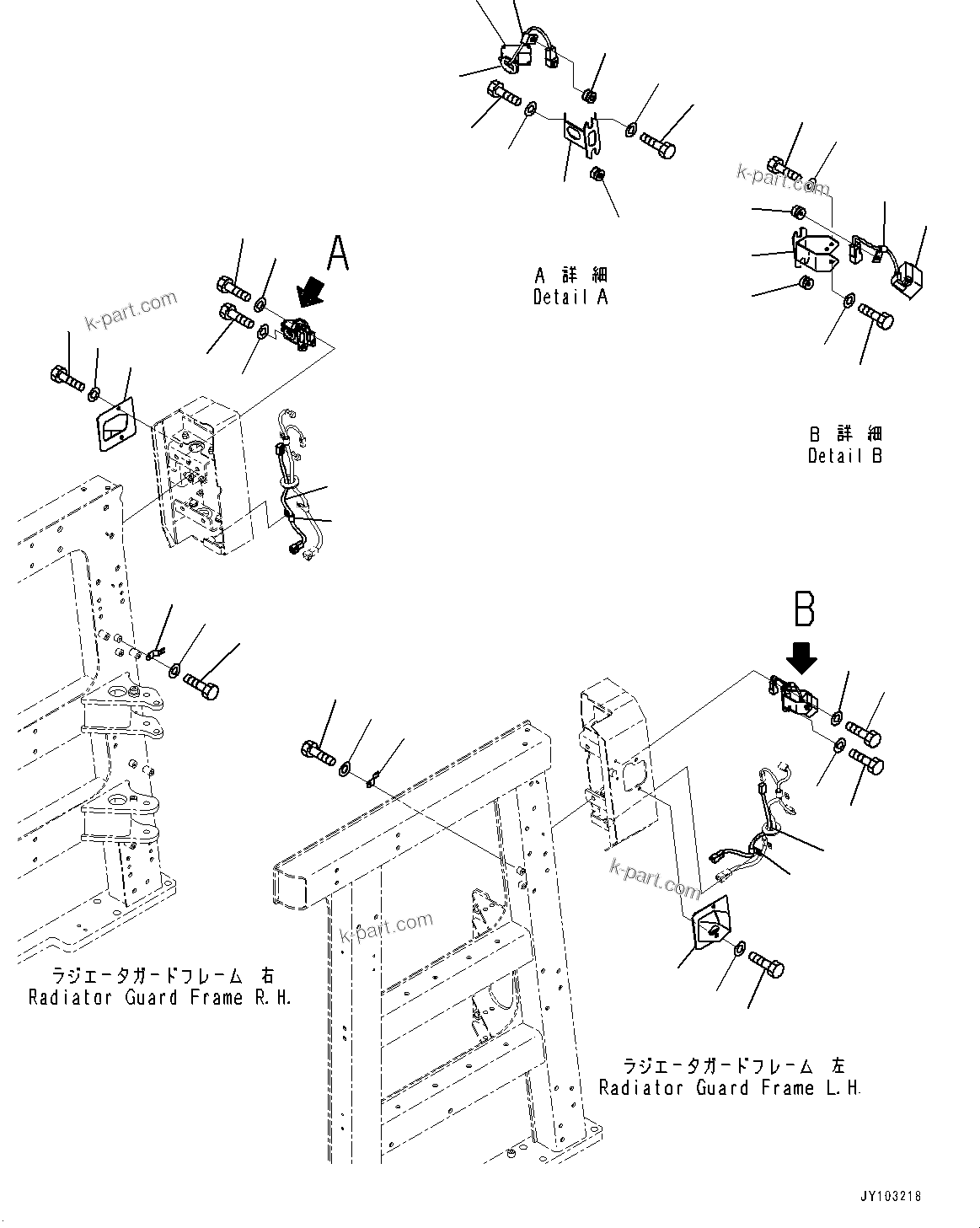 Komatsu parts book diagram for WA800-8E0 S/N 84001-UP: RADIATOR GUARD AND HOOD, REAR CAMERA (WITH KOMVISION CAMERA)(#83001-83013)