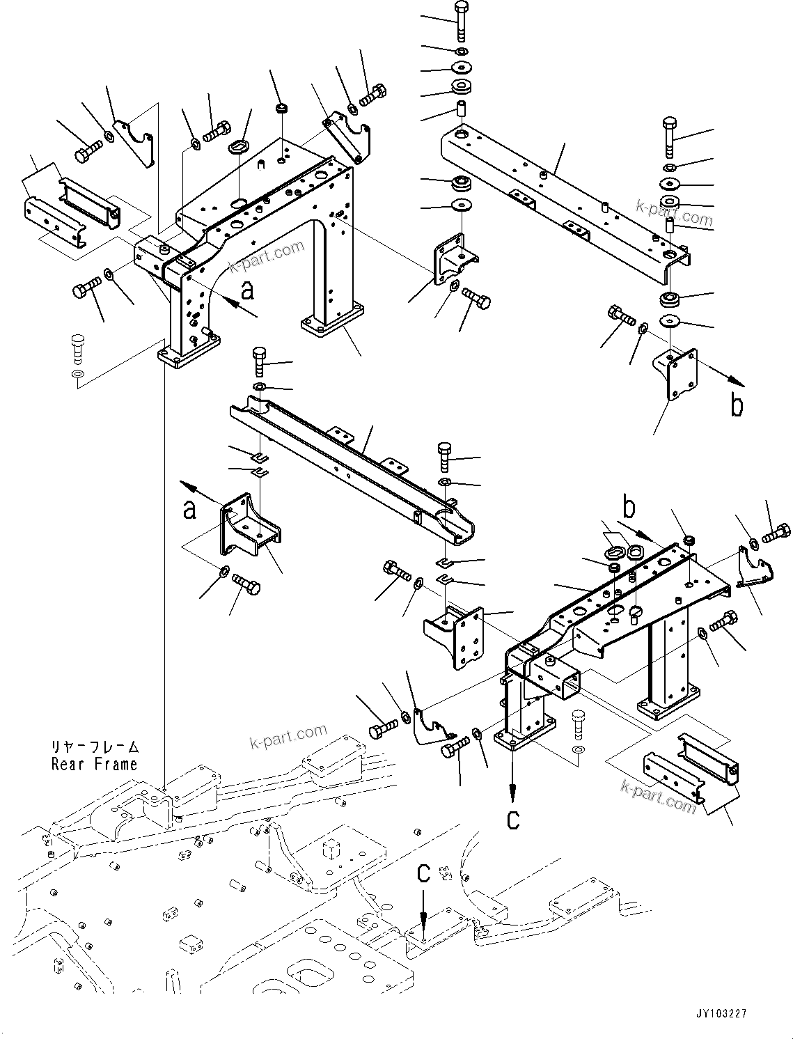 Komatsu parts book diagram for WA800-8E0 S/N 84001-UP: BULKHEAD, FRAME(#83001-)