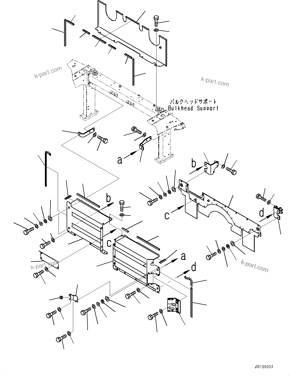 Komatsu parts book diagram for WA800-8E0 S/N 84001-UP: BULKHEAD, BULKHEAD (2/2)(#83001-)