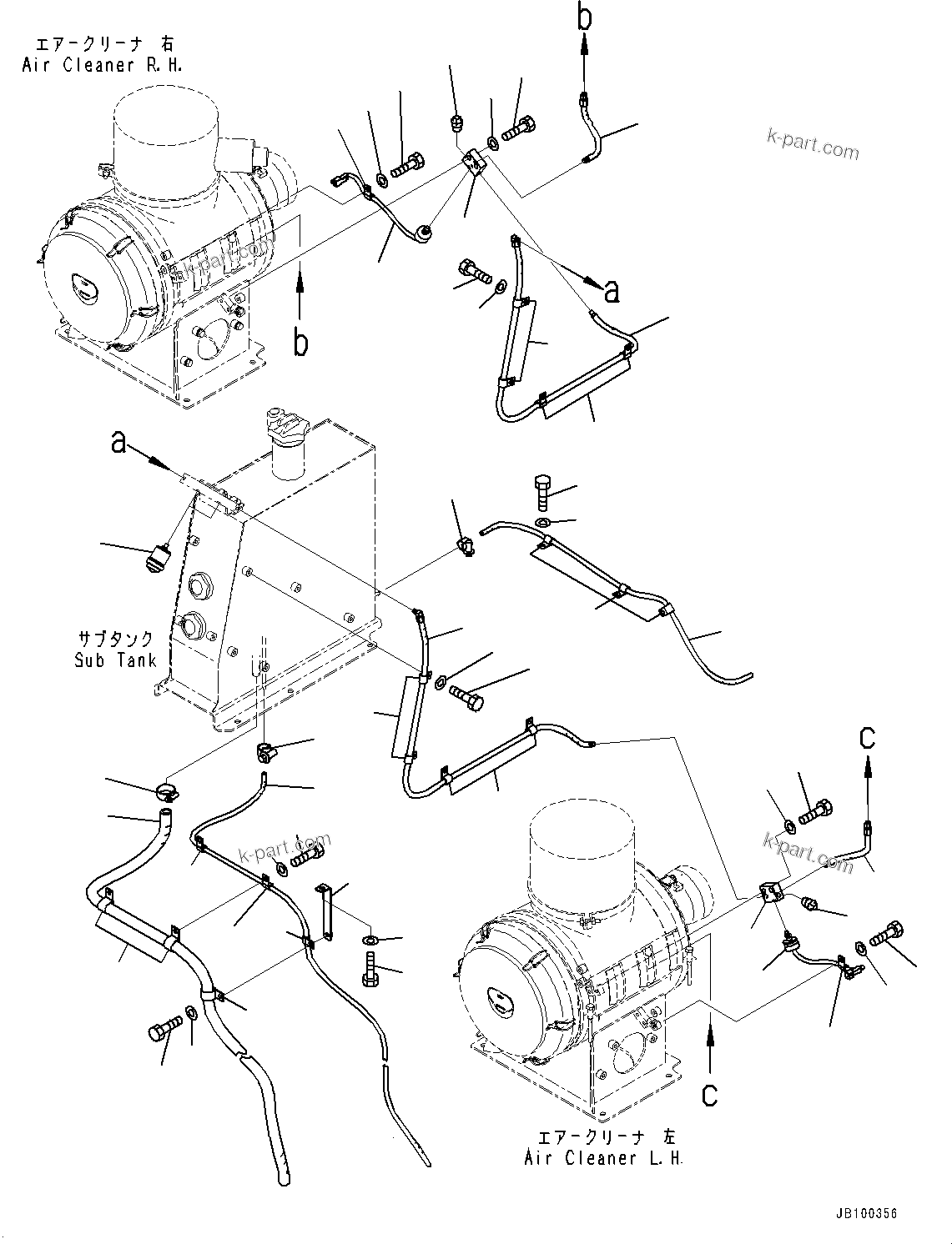 Komatsu parts book diagram for WA800-8E0 S/N 84001-UP: BULKHEAD, INDICATOR PIPING(#83001-)