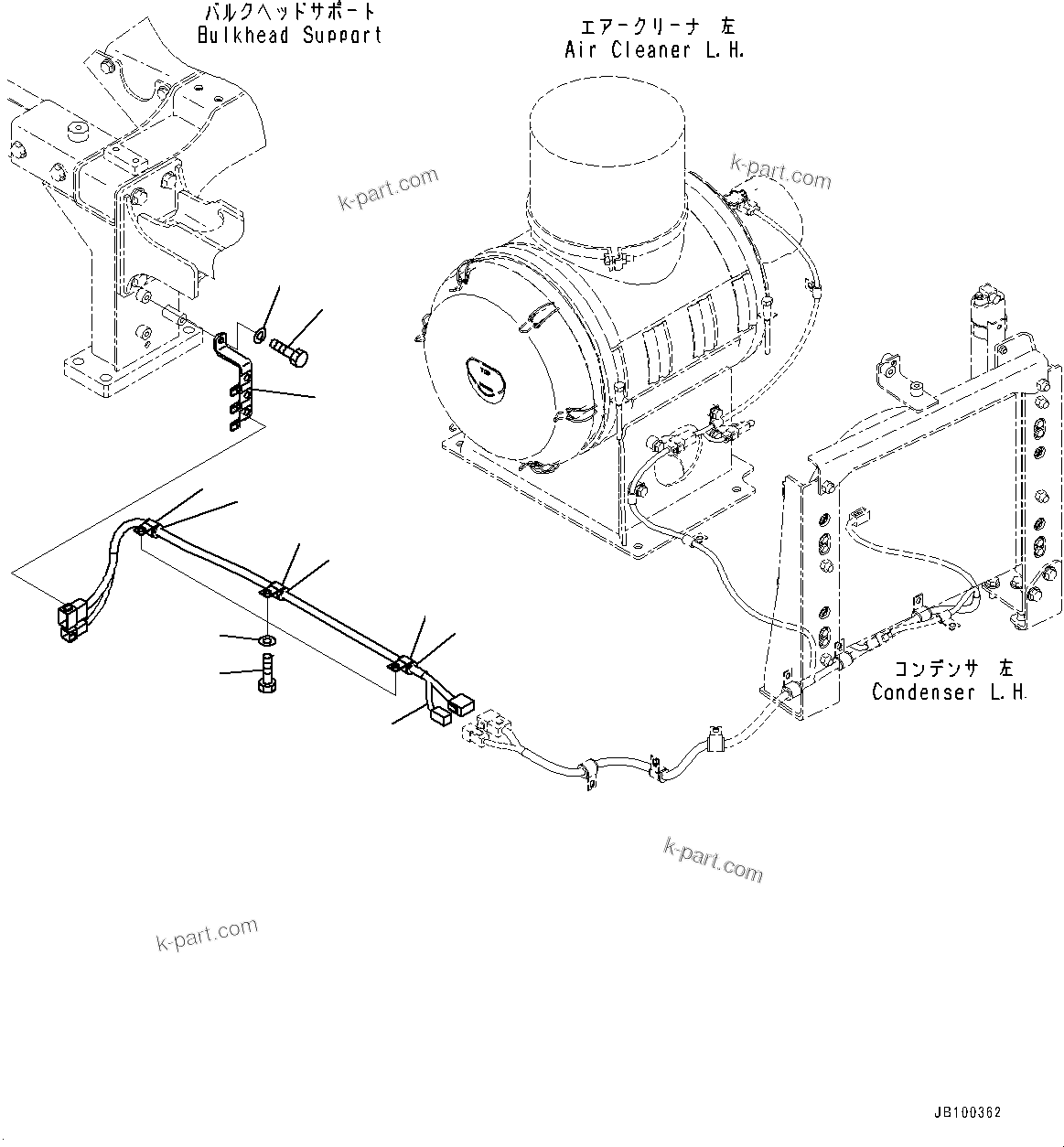 Komatsu parts book diagram for WA800-8E0 S/N 84001-UP: BULKHEAD, WIRING HARNESS (3/5) (WITH KOMVISION, WITHOUT RADAR)(#83001-)