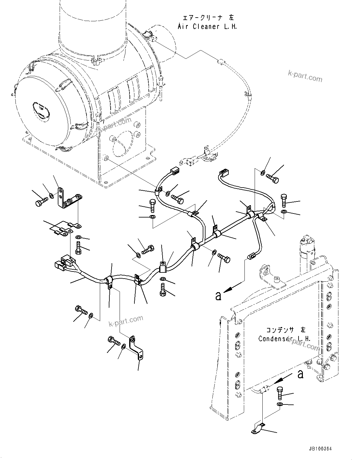 Komatsu parts book diagram for WA800-8E0 S/N 84001-UP: BULKHEAD, WIRING HARNESS (5/5) (WITH KOMVISION, WITHOUT RADAR)(#83001-83002)
