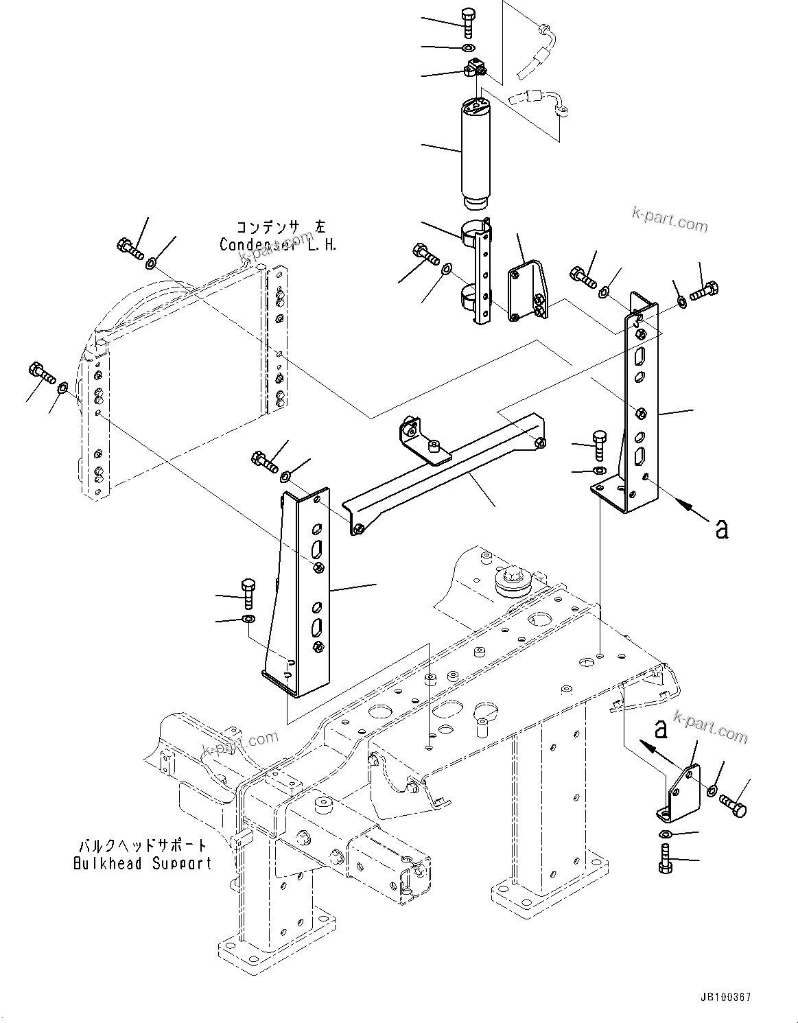 Komatsu parts book diagram for WA800-8E0 S/N 84001-UP: BULKHEAD, MOUNTING (1/2)(#83001-)