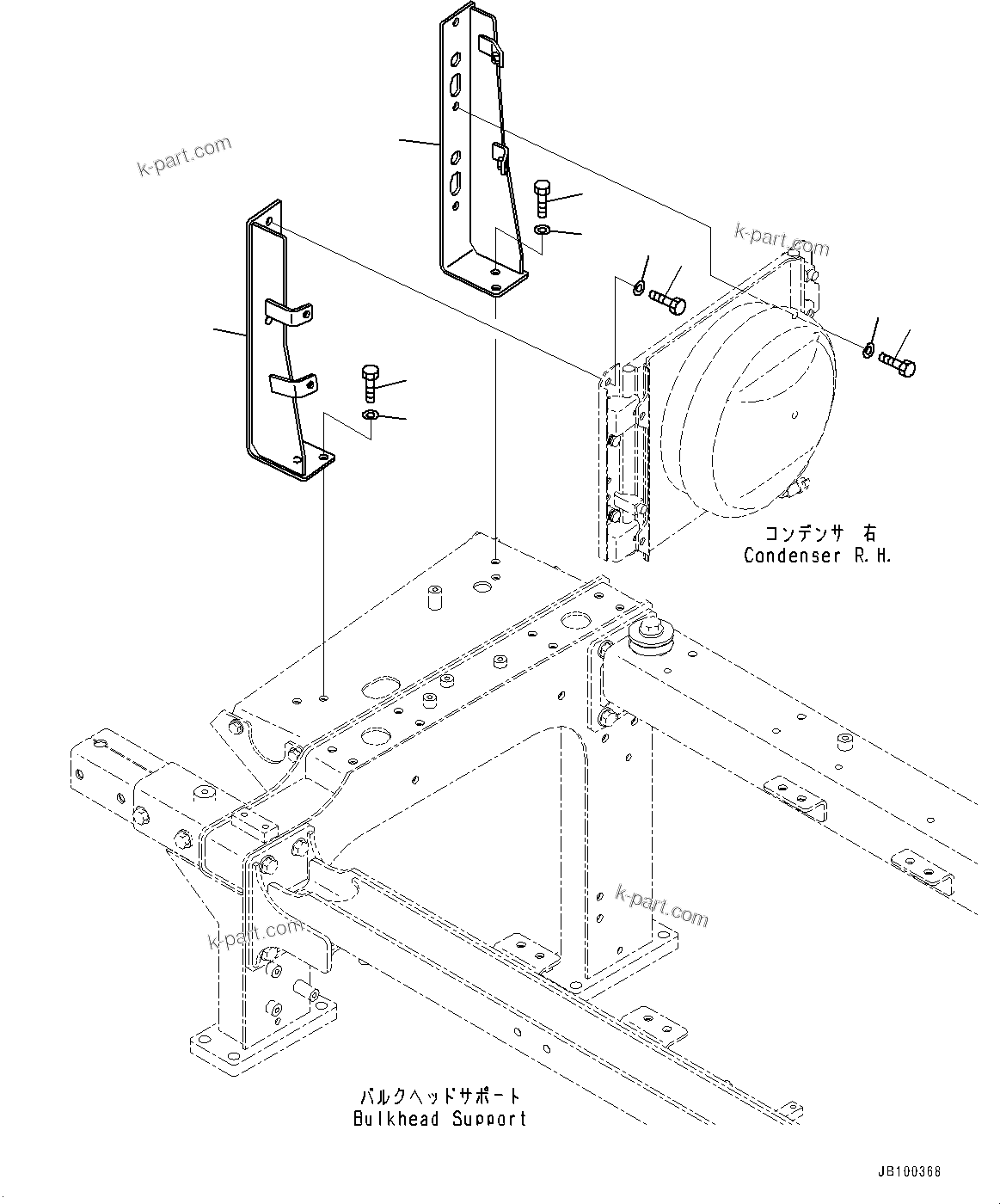 Komatsu parts book diagram for WA800-8E0 S/N 84001-UP: BULKHEAD, MOUNTING (2/2)(#83001-)